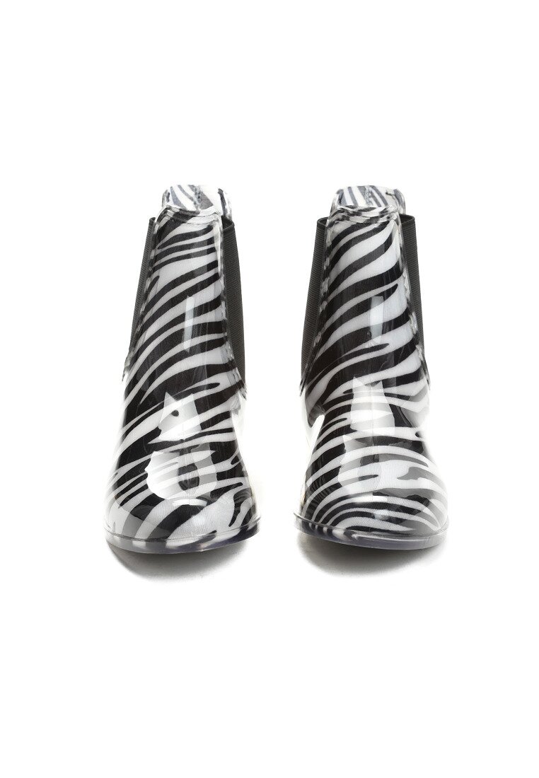 Czarno-Białe Kalosze Zebra
