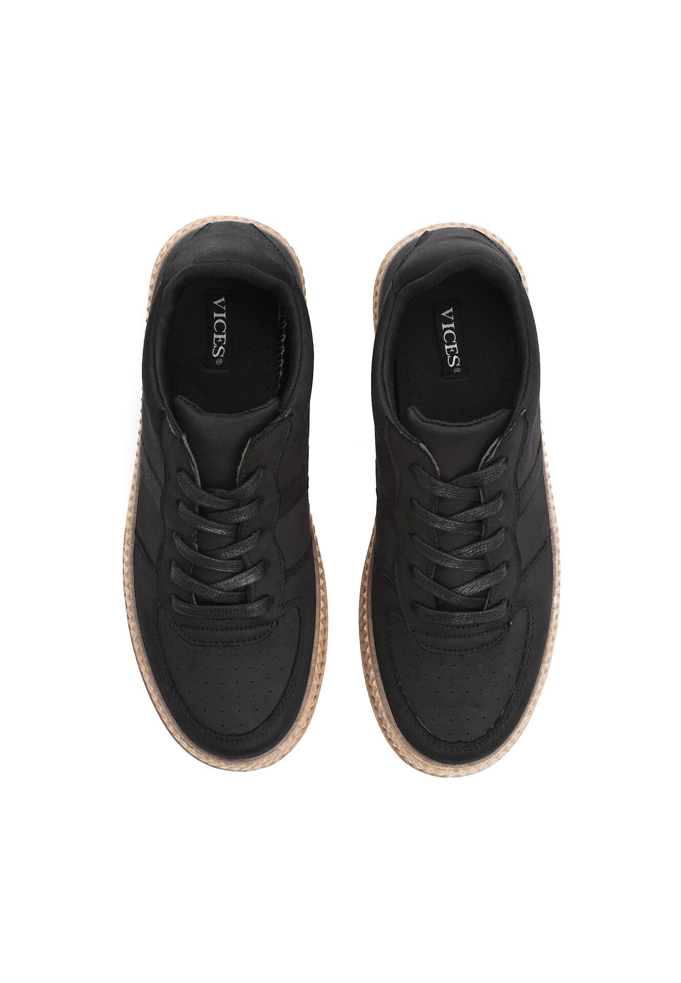 Czarne Sneakersy na Grubej Podeszwie z Tłoczeniami Try to Forget