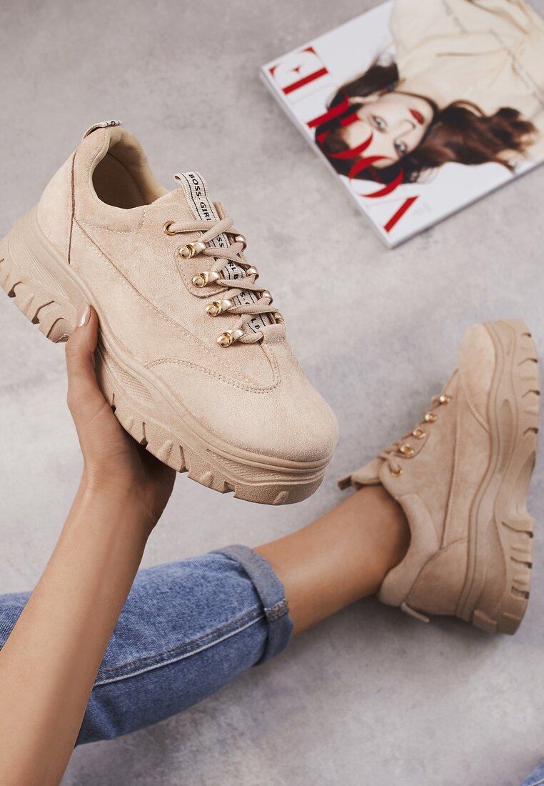 Beżowe Sneakersy Merellien