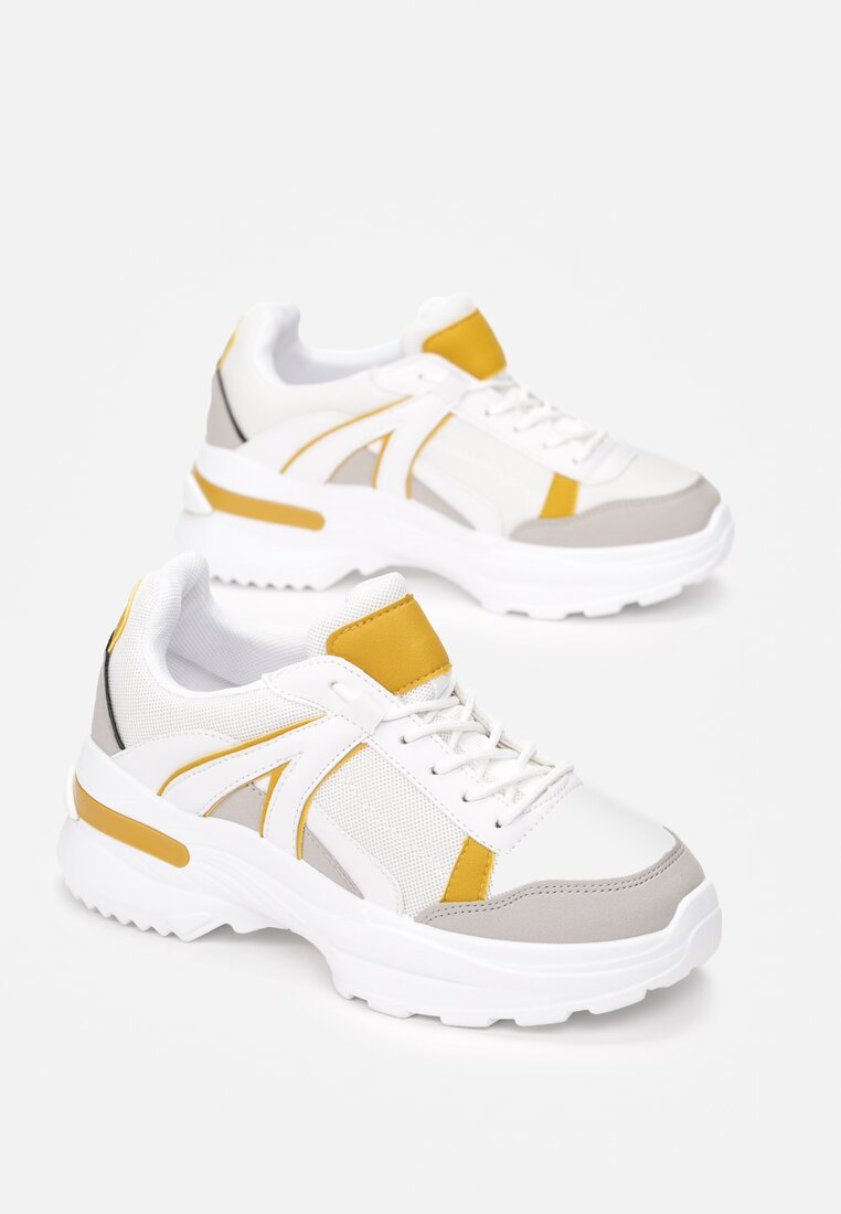 Biało-Żółte Sneakersy Molmellia