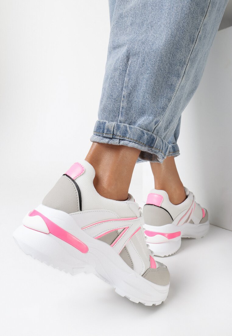 Biało-Różowe Sneakersy Molmellia