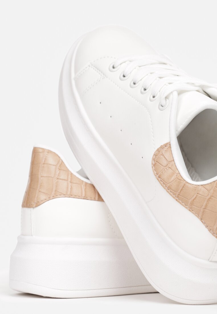 Biało-Beżowe Sneakersy Paella