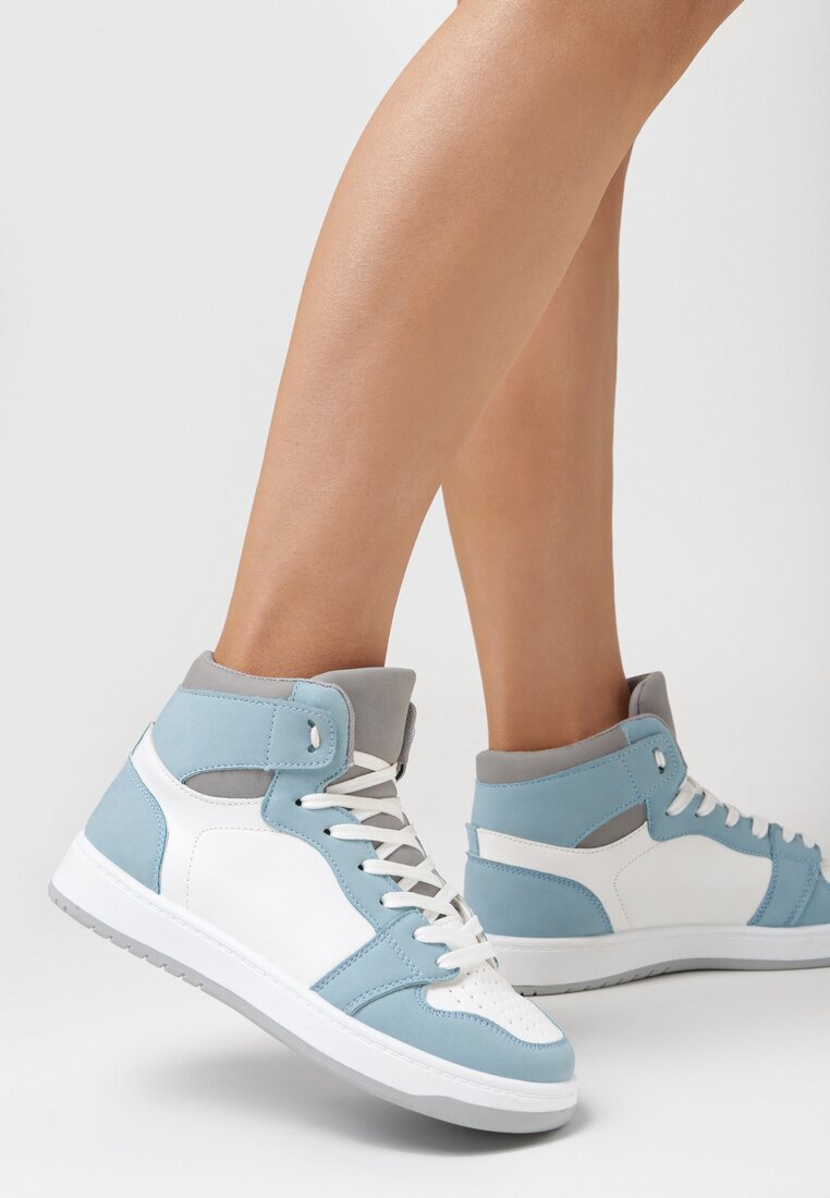 Biało-Niebieskie Sneakersy Larainy