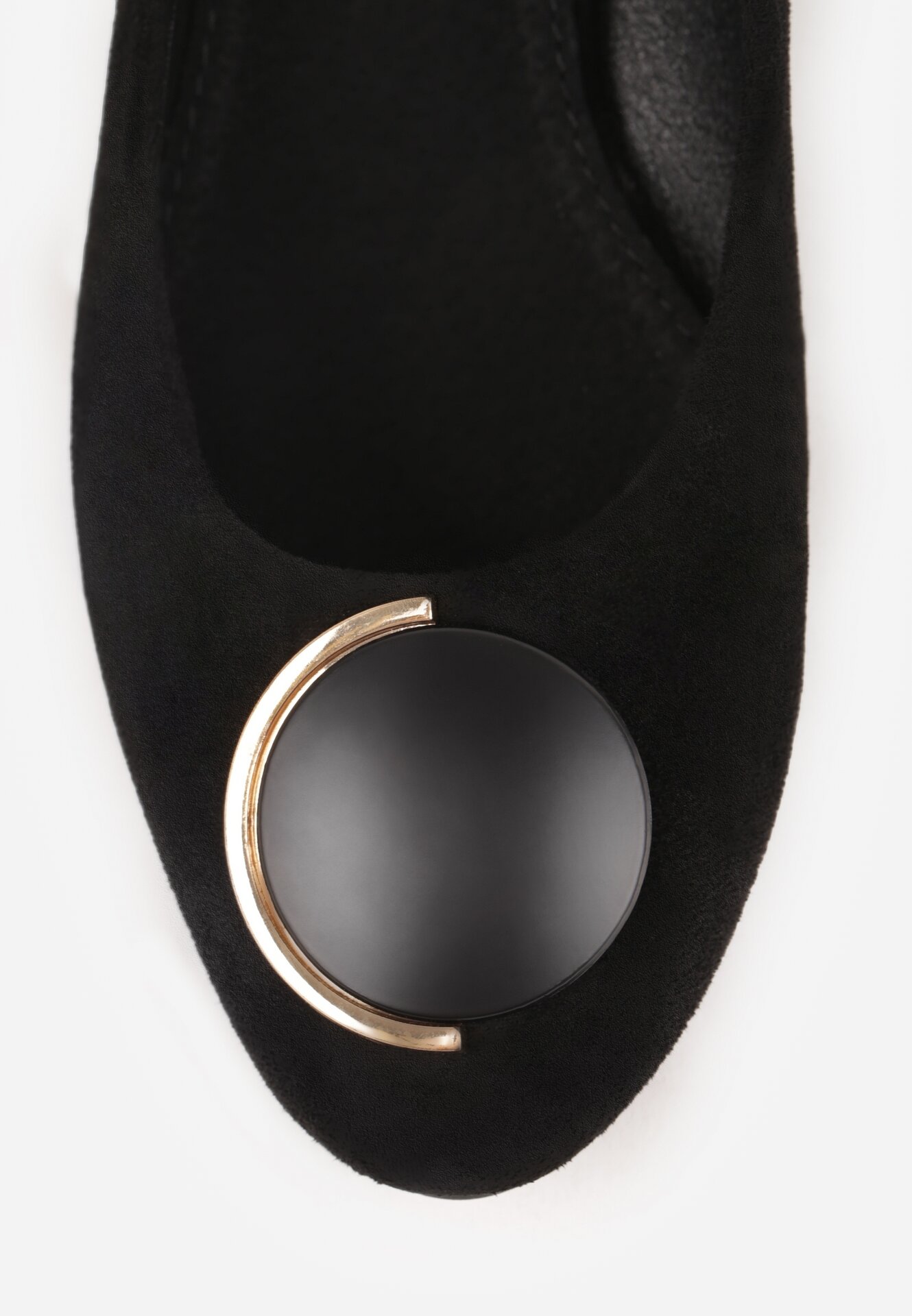 Czarne Czółenka Vices z Ozdobnymi Metalicznymi Wstawkami i Skórzaną Wkładką Innathoria