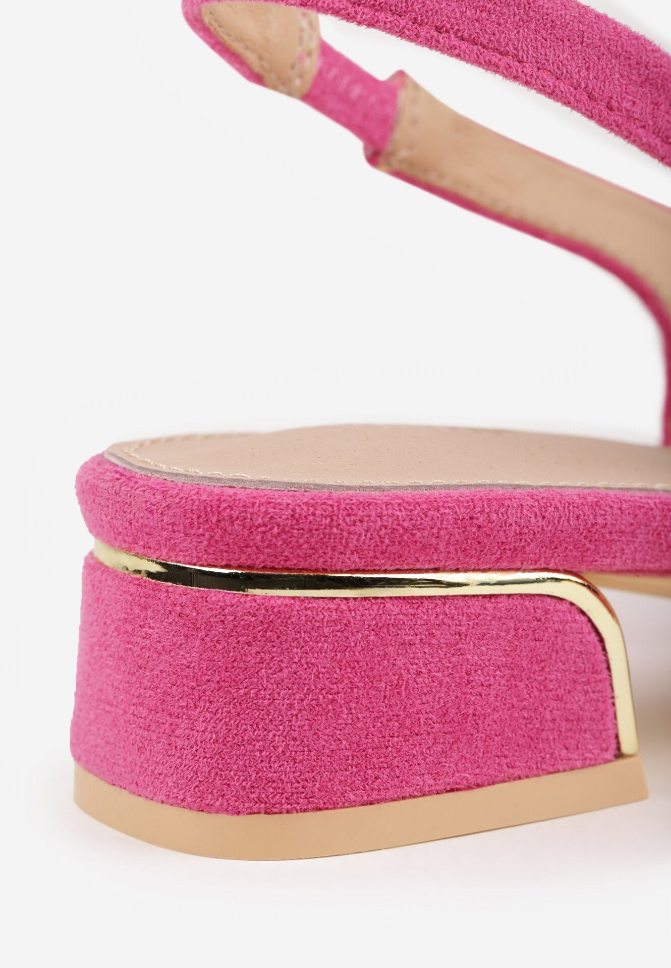 Fuksjowe Sandały Vices na Stożkowym Obcasie ze Skórzaną Wkładką i Odkrytą Piętą Selandra