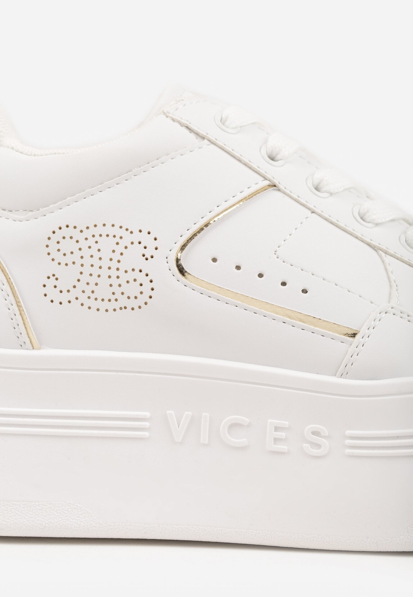 Sneakers Alb cu auriu