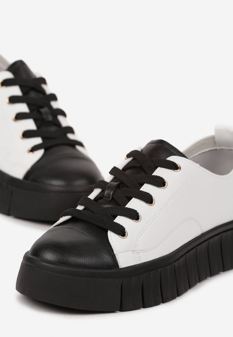 Sneakers Alb cu negru