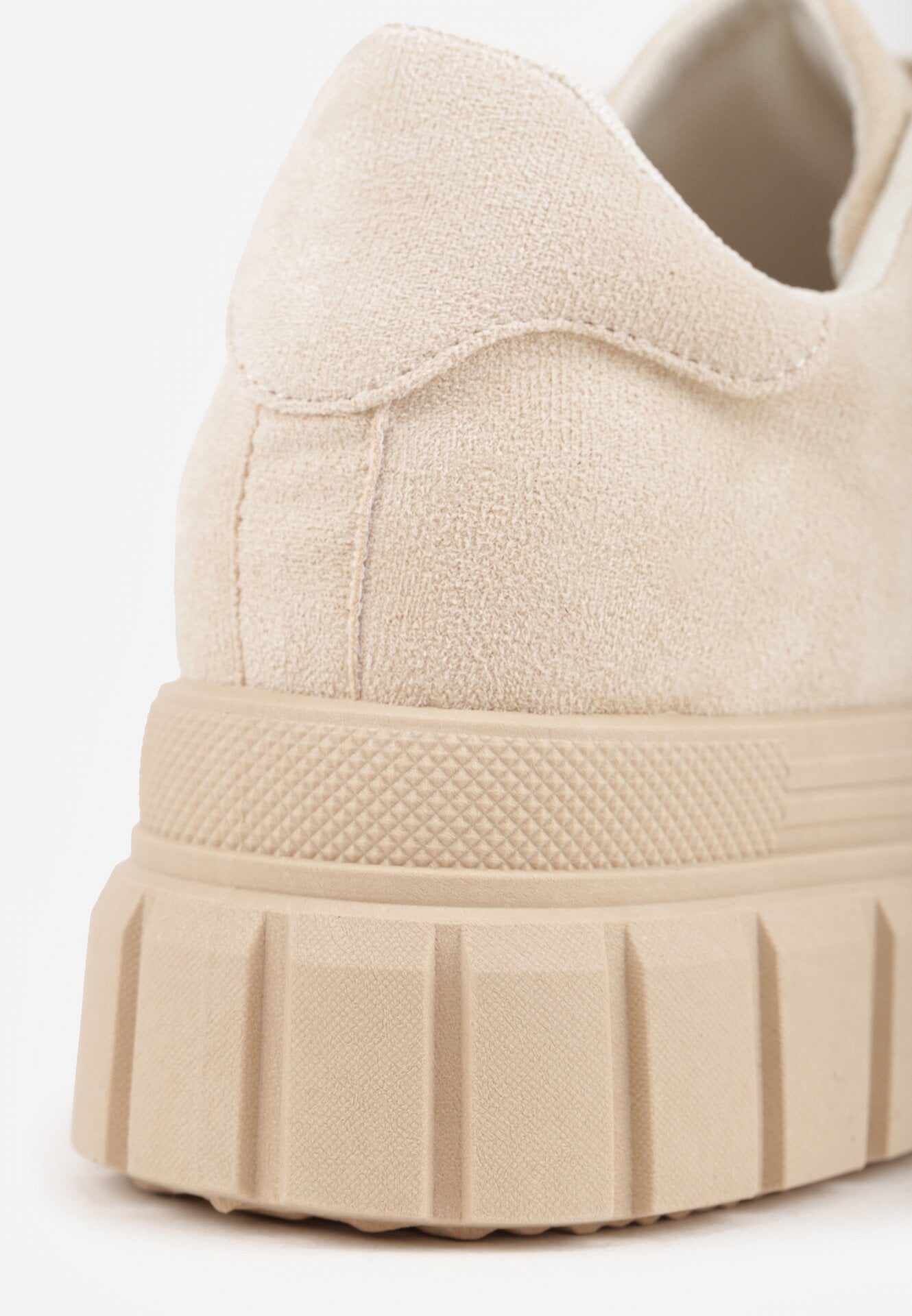 Beżowe Sneakersy Vices na Grubej Podeszwie z Geometryczną Aplikacją Leanae