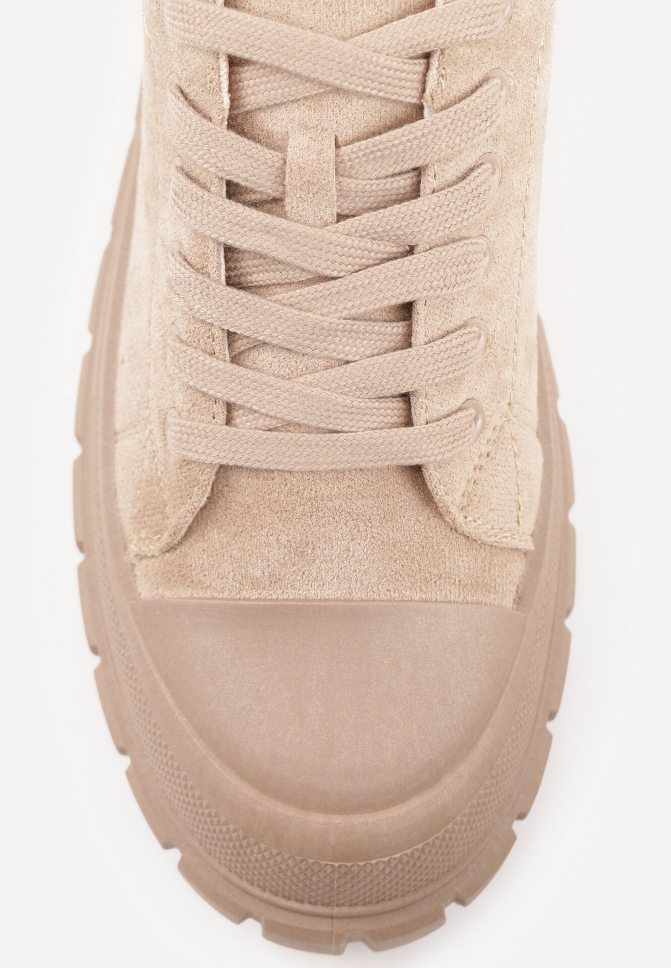 Ciemnobeżowe Sneakersy Vices na Grubej Tłoczonej Podeszwie z Perforacją Lealita