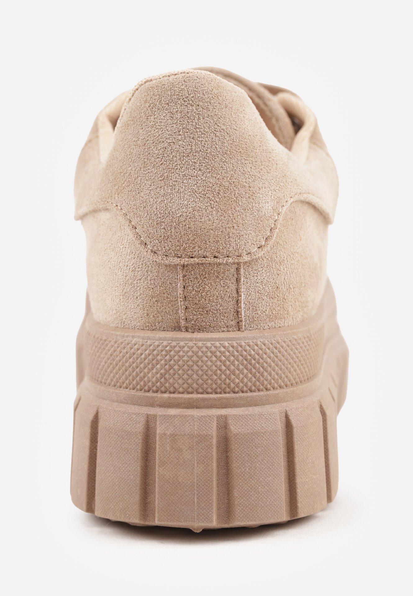 Ciemnobeżowe Sneakersy Vices na Grubej Tłoczonej Podeszwie z Perforacją Lealita