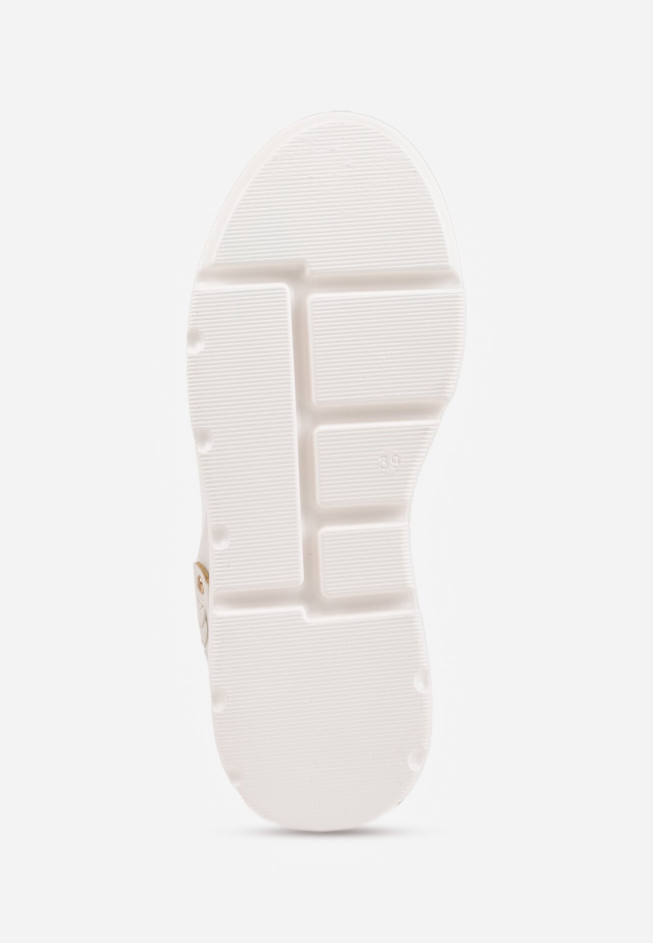 Białe Sneakersy Vices na Grubej Podeszwie z Metaliczną Ozdobą Tatorelis