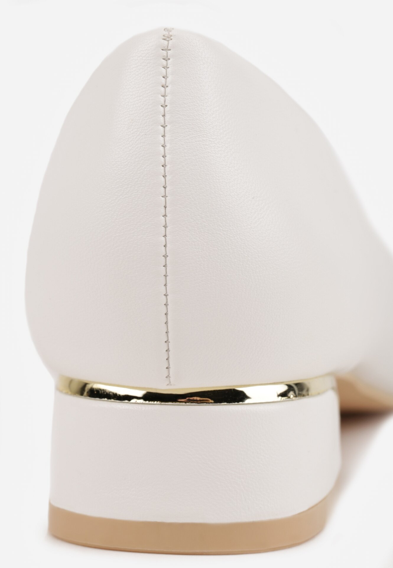 Białe Czółenka Vices na Obcasie ze Skórzaną Wkładką Asvanis