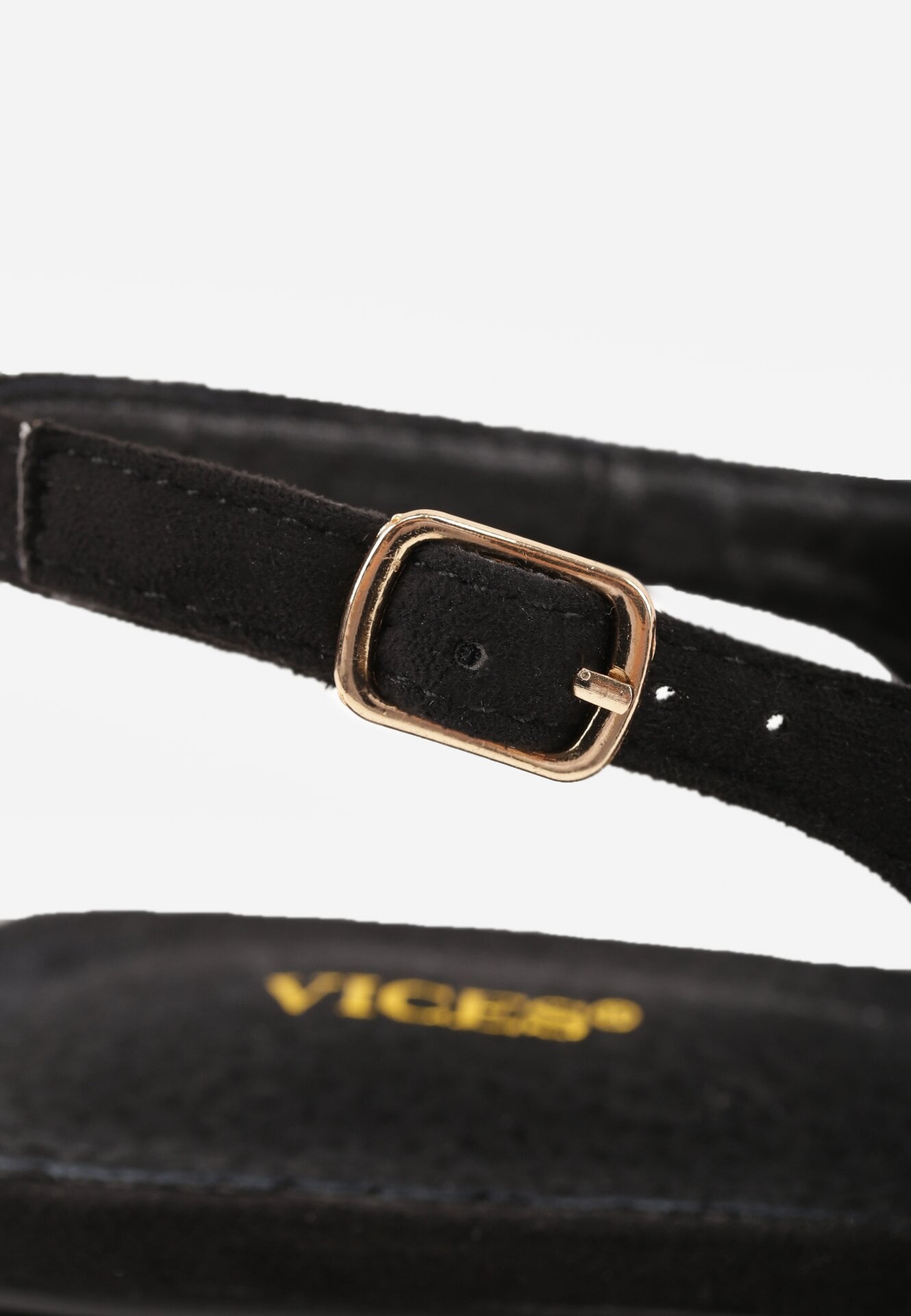 Czarne Czółenka Vices z Odkrytą Piętą Ozdobione Cyrkoniami ze Skórzaną Władką Eklevia