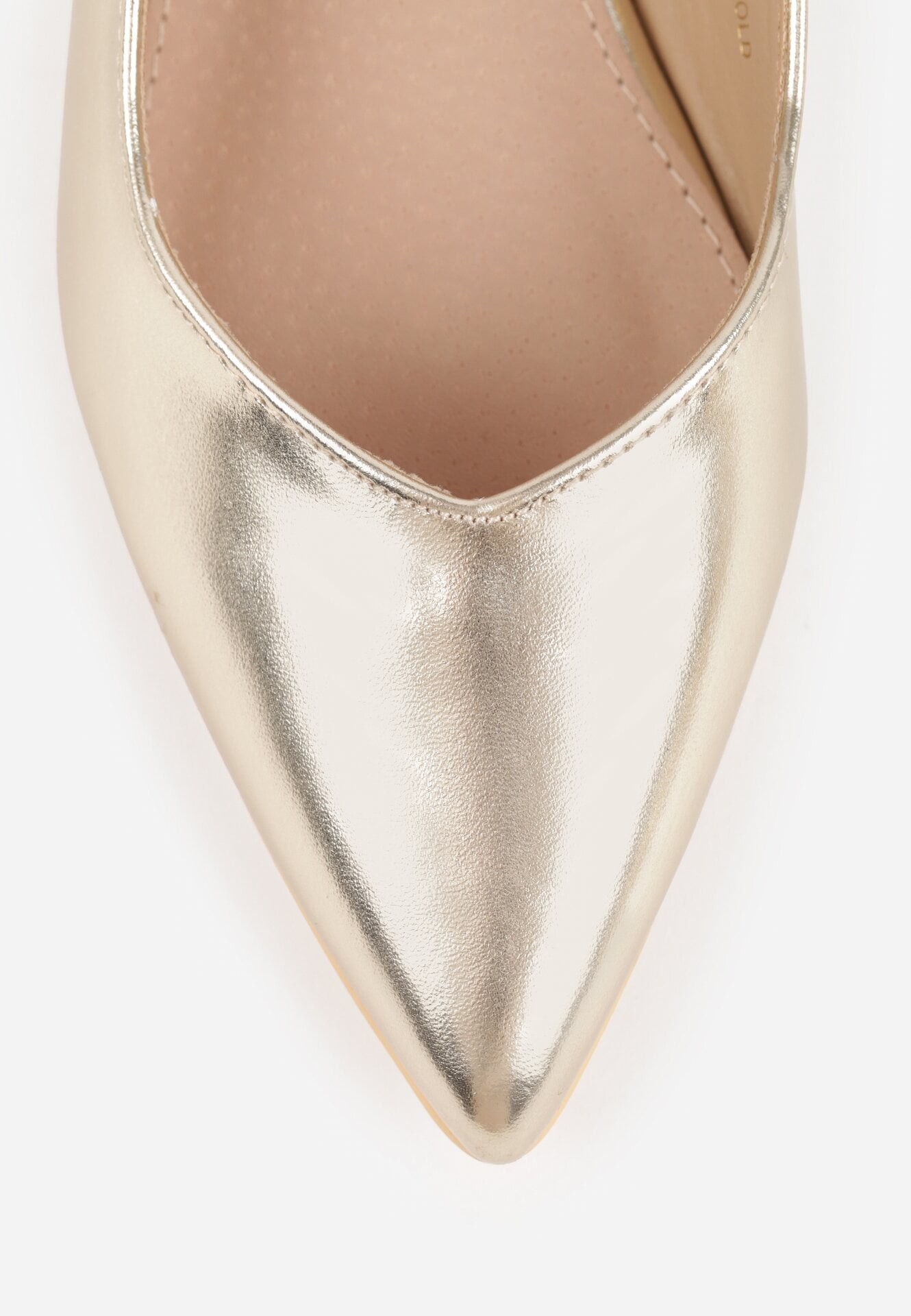 Złote Sandały Vices ze Skórzaną Wkładką i Noskiem w Szpic Galurena