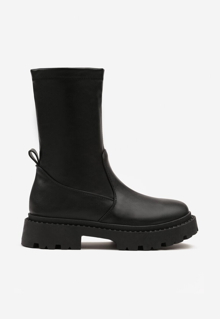 Czarne Botki Vices z Dopasowaną Cholewką w Stylu Grunge Xillie