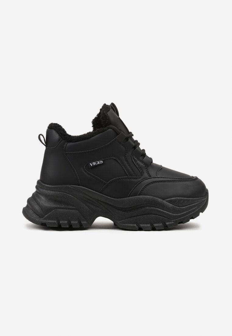 Czarne Botki w Stylu Sneakersów Chunky na Grubej Podeszwie Leandre