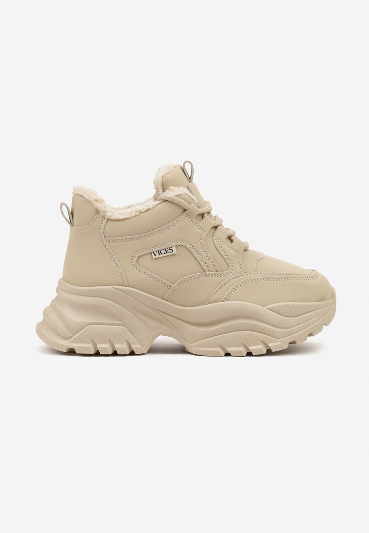 Brązowe Sneakersy Vices w Stylu Traperków Chunky na Grubej Podeszwie Leandre