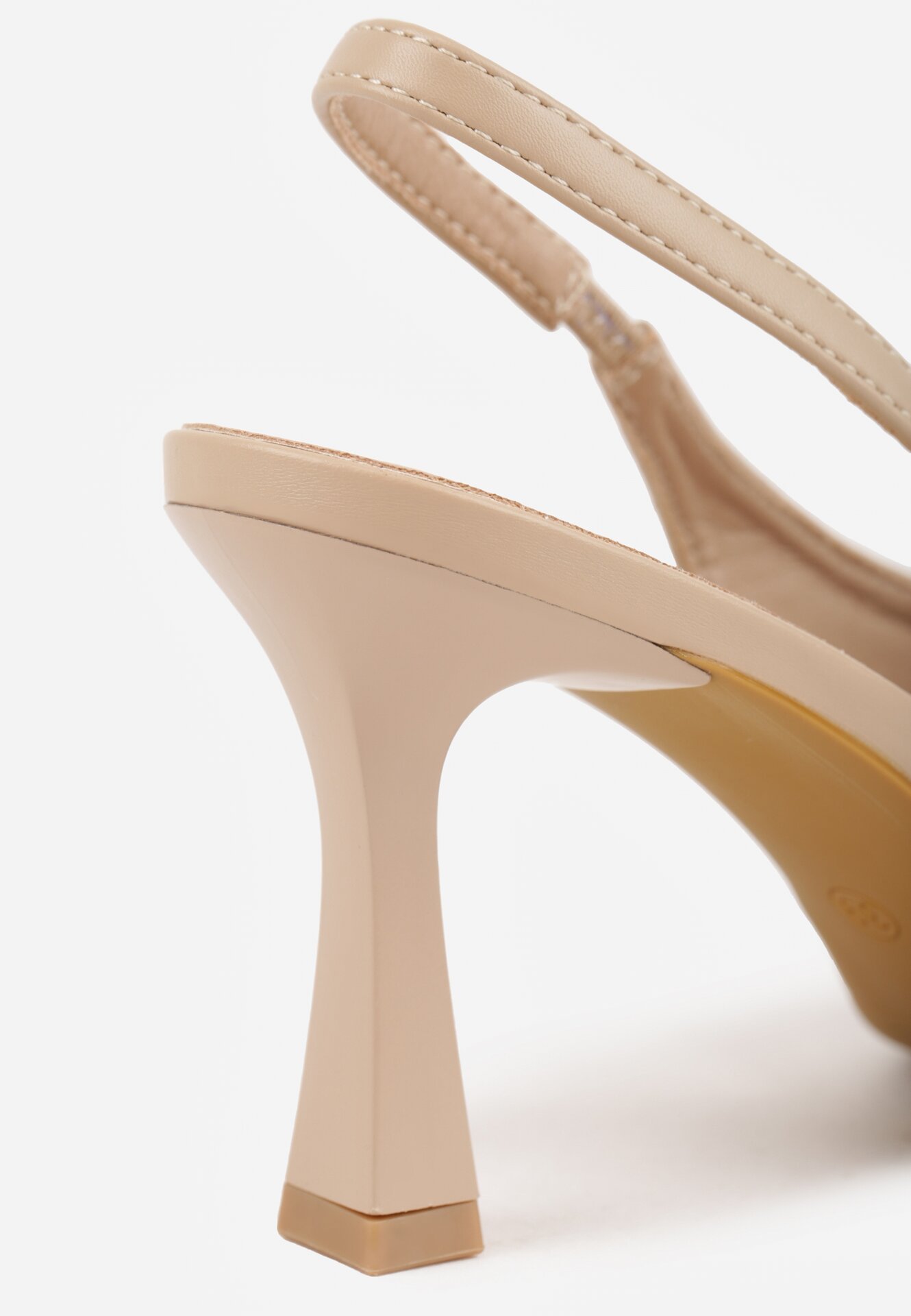 Ciemnobeżowe Czółenka Sandały Vices na Szpilce Bez Pięty Kolenna