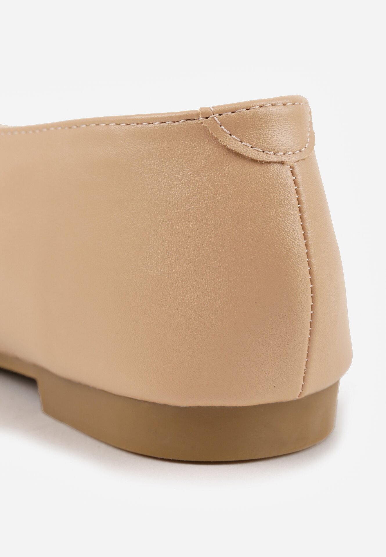 Ciemnobeżowe Klasyczne Balerinki Vices ze Skórzaną Wkładką Tamelirra