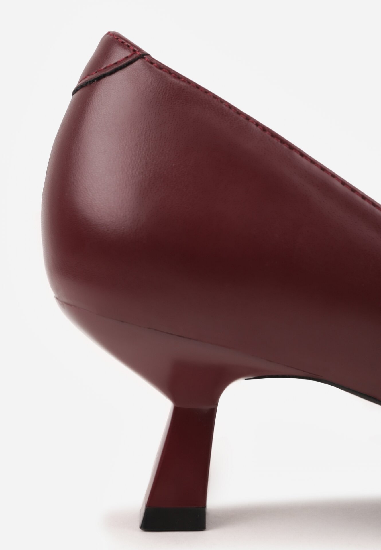 Bordowe Czółenka Vices na Obcasie Typu Kaczuszka ze Skórzaną Wkładką Naliove