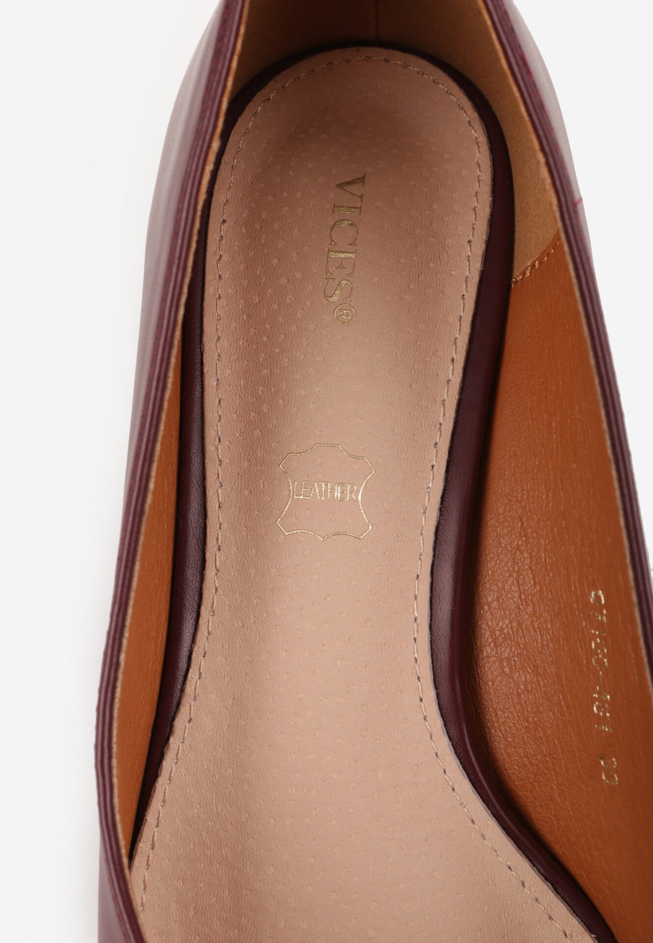 Bordowe Czółenka Vices na Obcasie Typu Kaczuszka ze Skórzaną Wkładką Naliove