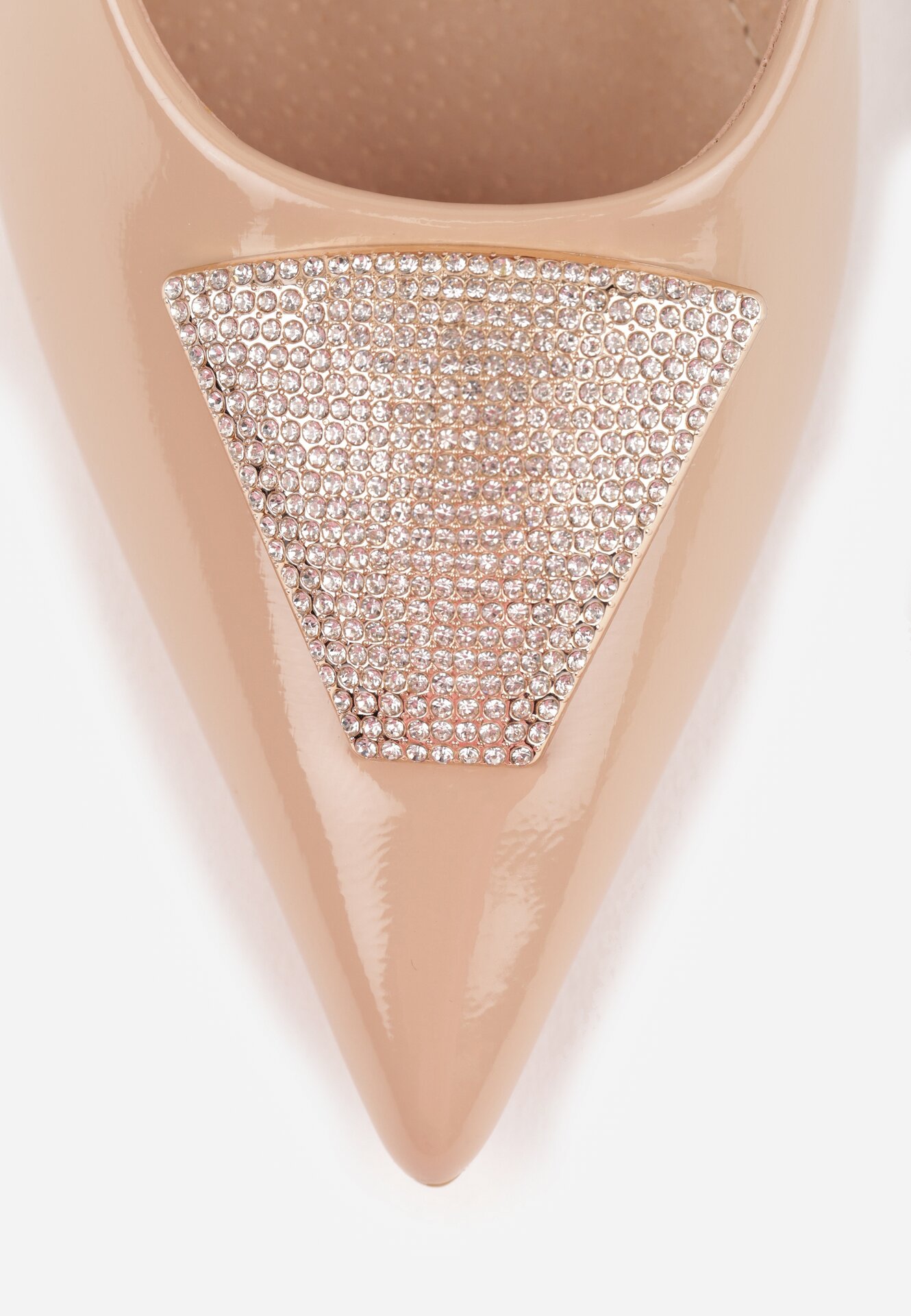 Ciemnobeżowe Szpilki Vices z Cyrkoniową Aplikacją Niraselle