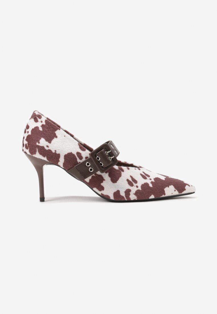 Pantofi cu toc Negru cu alb