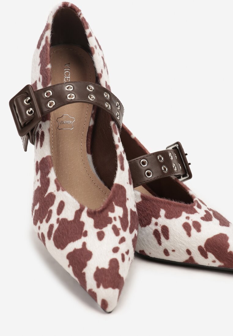 Pantofi cu toc Negru cu alb