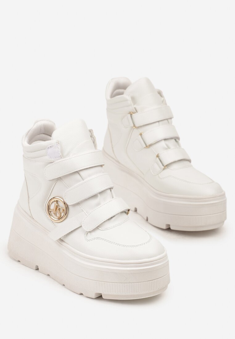 Białe Botki Vices w Stylu Sneakersów na Platformie Afirriva