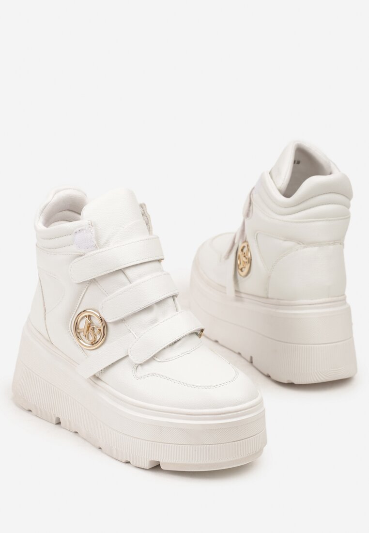 Białe Botki Vices w Stylu Sneakersów na Platformie Afirriva