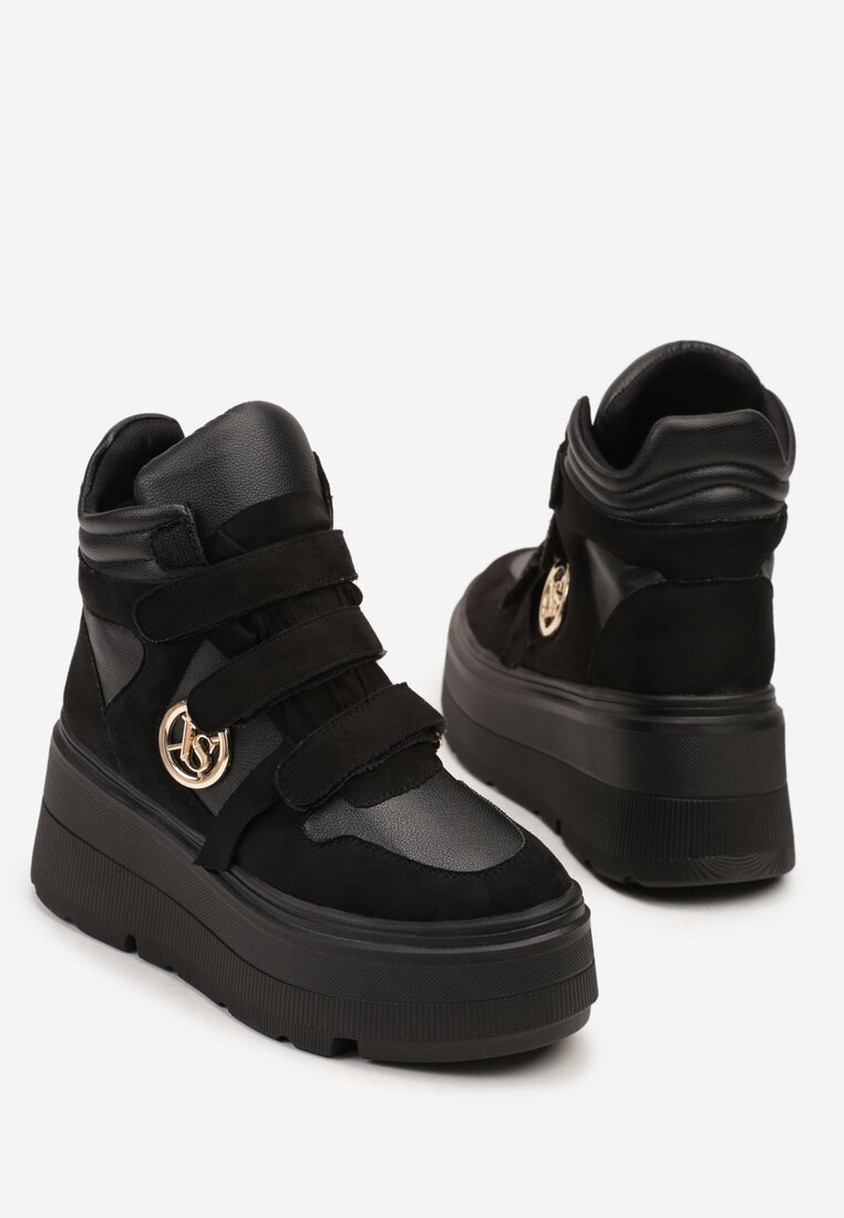 Czarne Botki Vices w Stylu Sneakersów na Platformie Afirriva