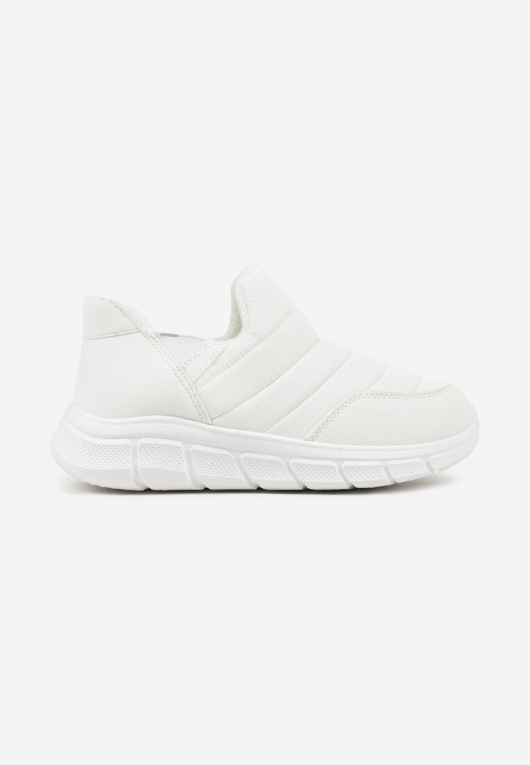 Białe Pikowane Sneakersy na Grubej Tłoczonej Platformie Verta