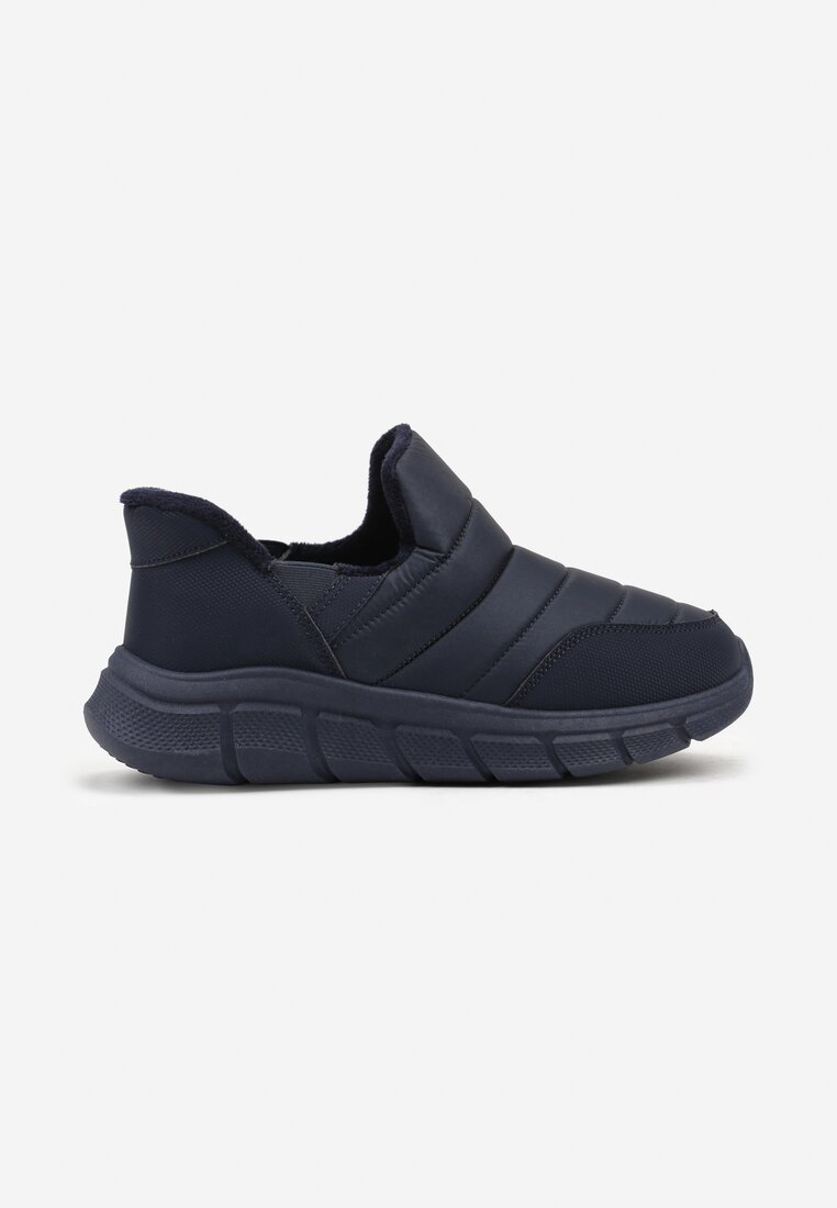 Niebieskie Pikowane Sneakersy na Grubej Tłoczonej Platformie Verta