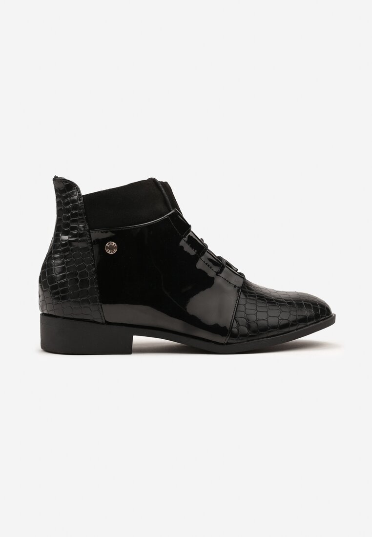 Czarne Sznurowane Botki Vices z Eleganckim Stylu Viellie