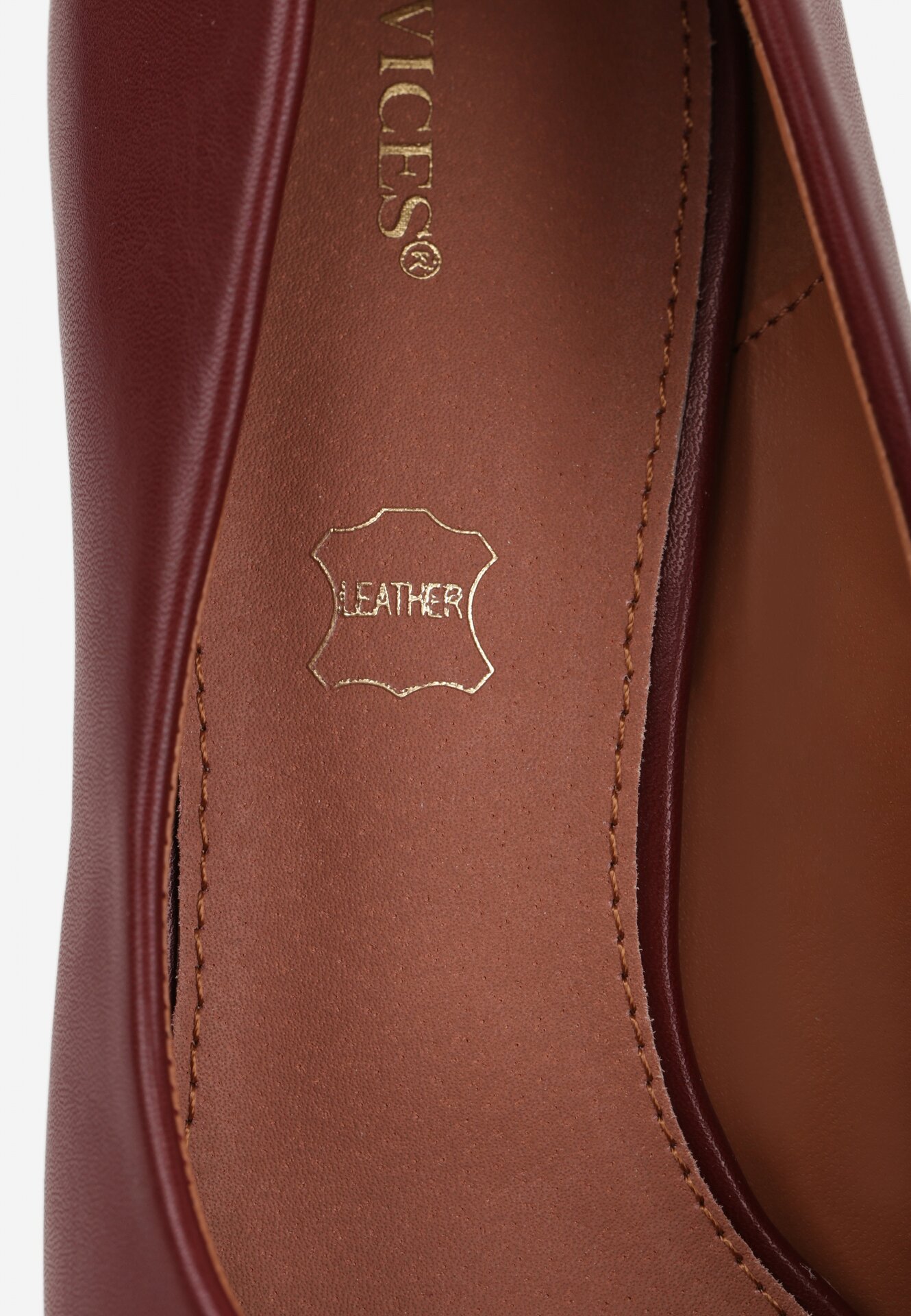 Bordowe Szpilki Vices ze Skórzaną Wkładką Amixie