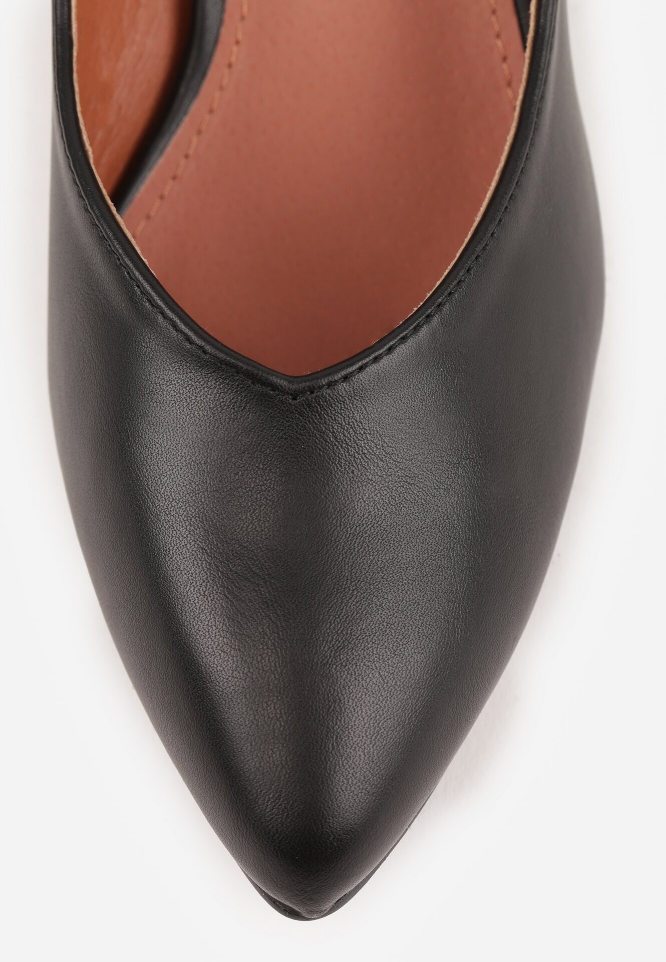 Czarne Czółenka na Obcasie Vices ze Skórzaną Wkładką i Metaliczną Wstawką Ziztte