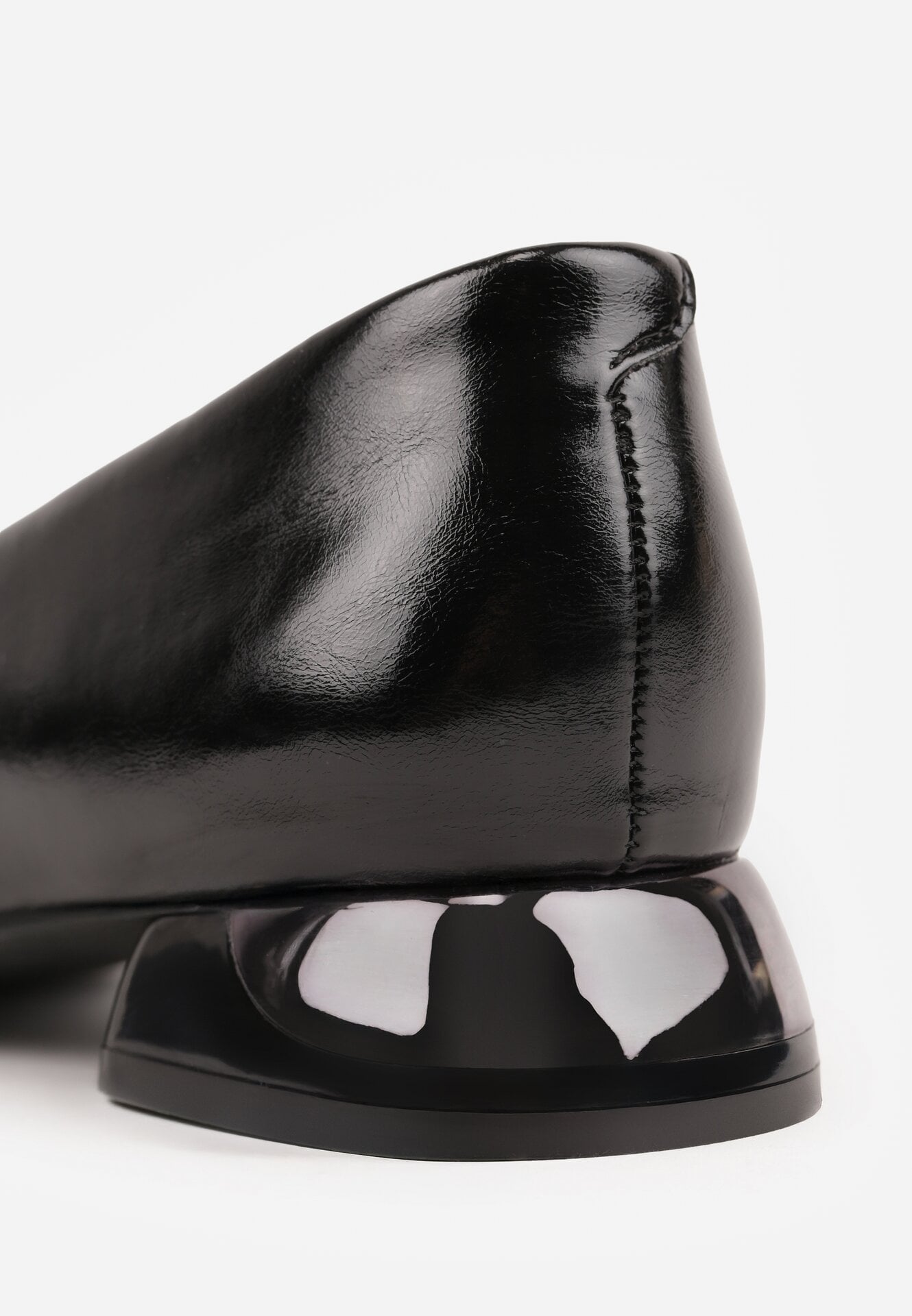 Czarne Czółenka Vices na Geometrycznym Obcasie ze Skórzaną Wkładką Critissa