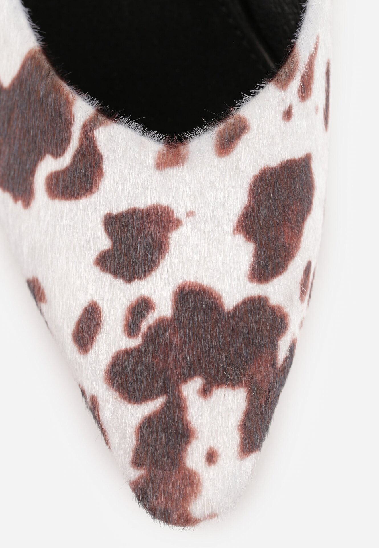 Pantofi cu toc Maro imprimeu stil văcuță