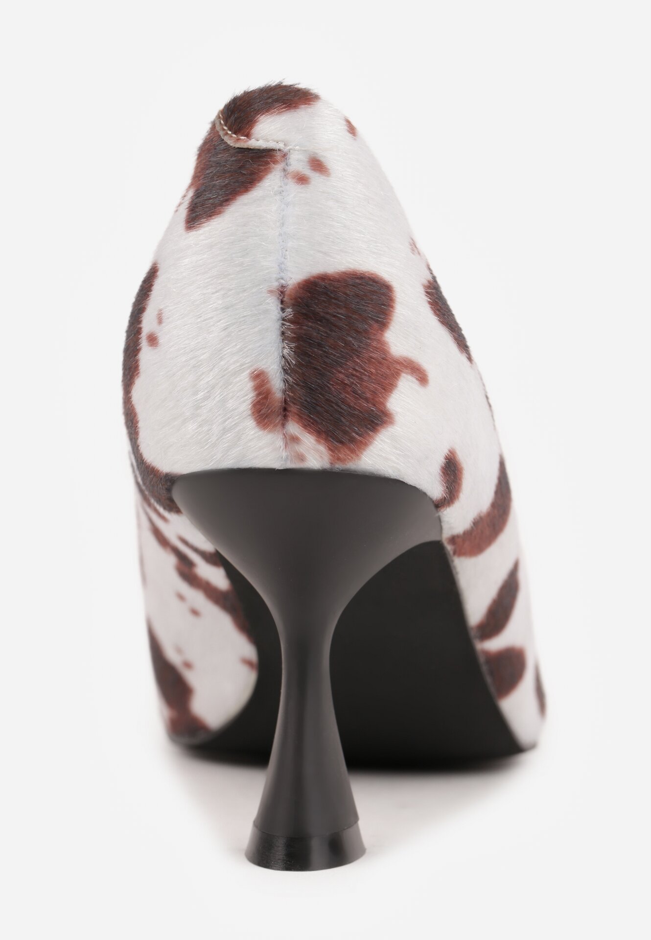 Pantofi cu toc Maro imprimeu stil văcuță