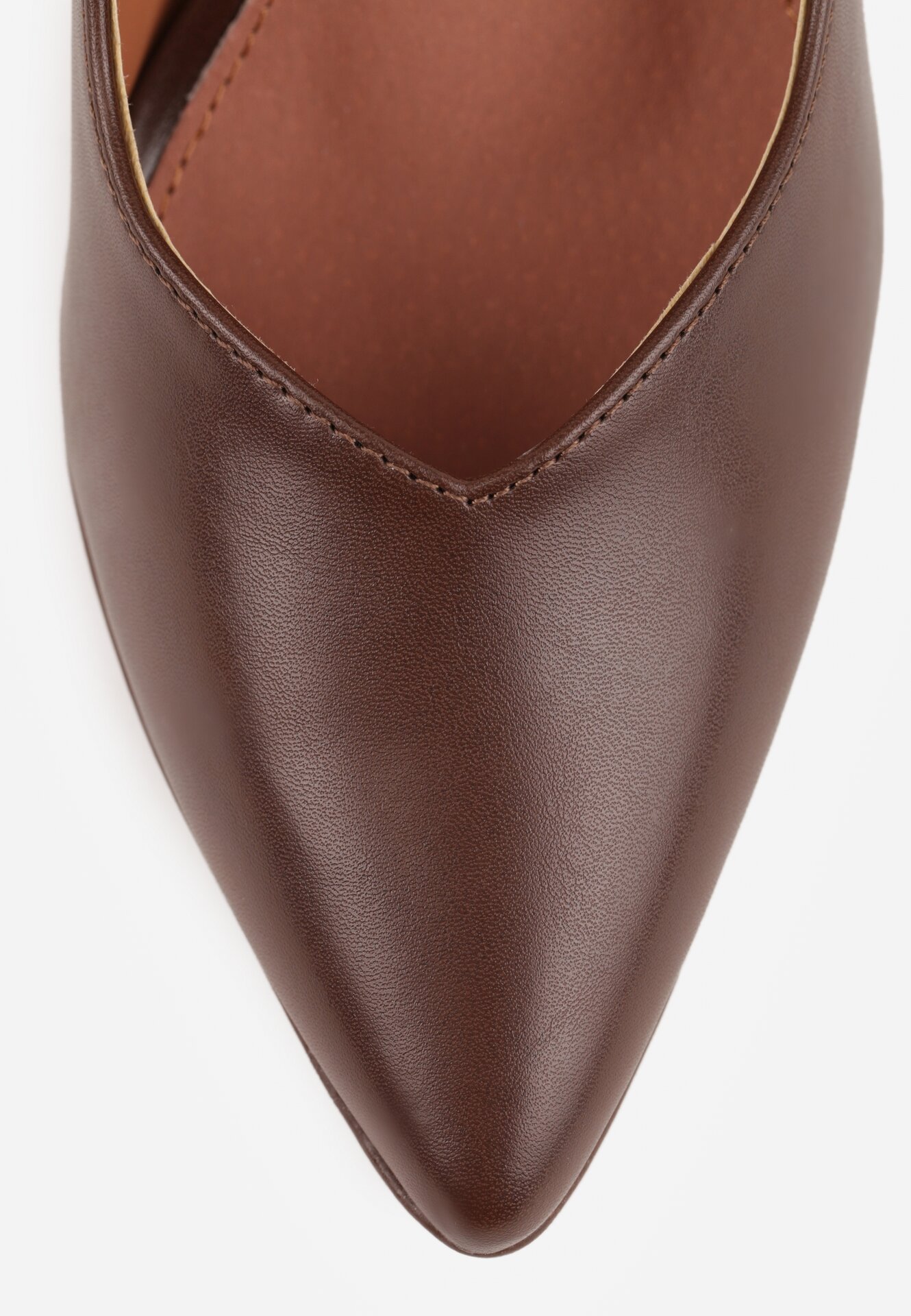 Brązowe Szpilki Vices na Platformie ze Skórzaną Wkładką Racca