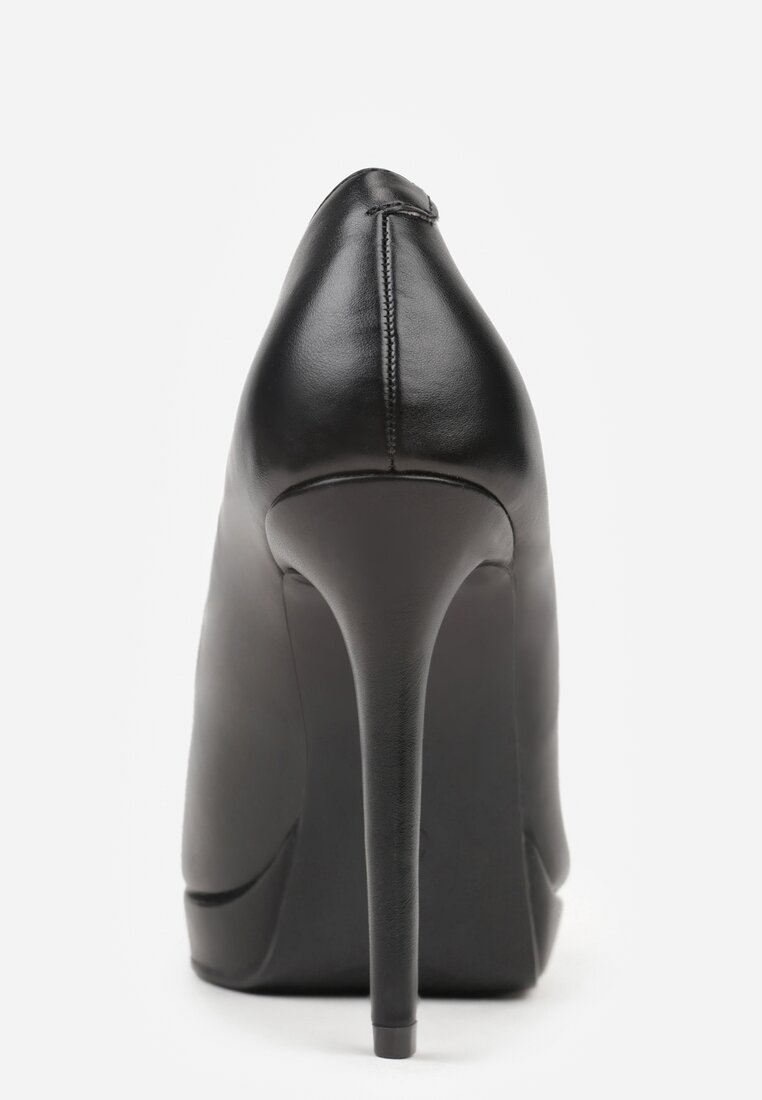 Czarne Klasyczne Szpilki Vices z Wkładką ze Skóry Naturalnej Amarisse