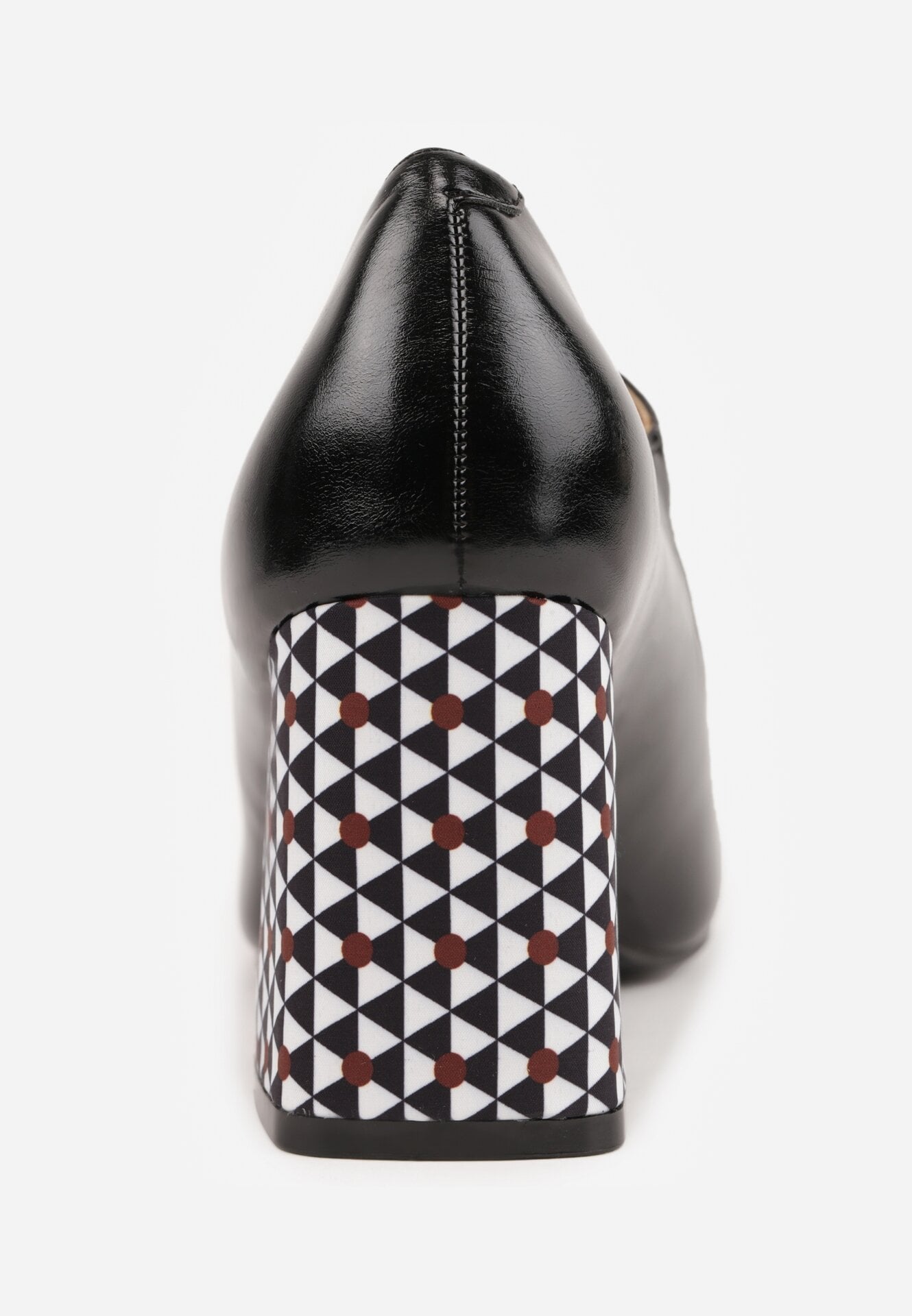 Czarne Czółenka Mary Jane Vices na Ozdobnym Słupku ze Skórzaną Wkładką Dadvire