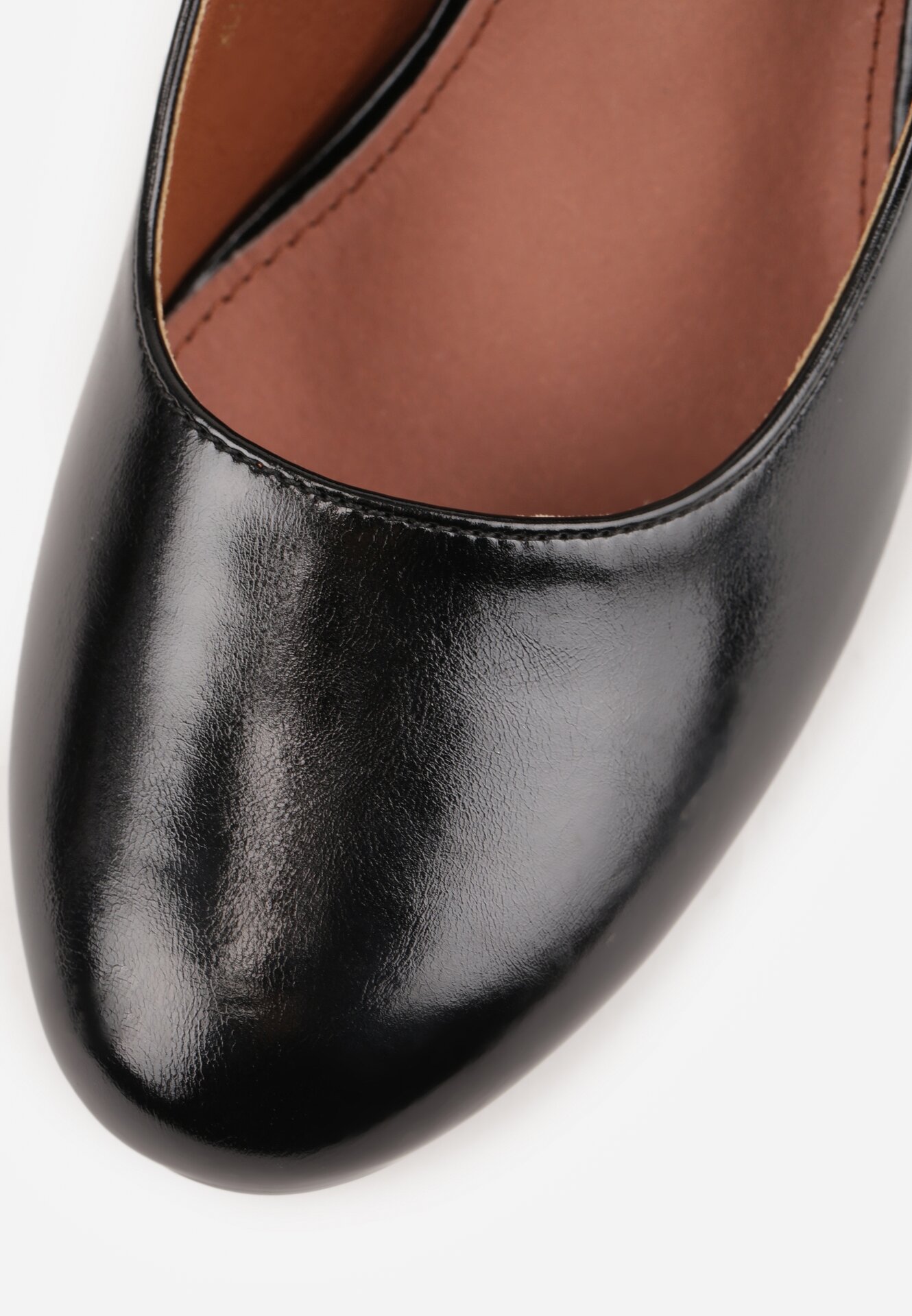 Czarne Czółenka Mary Jane Vices na Ozdobnym Słupku ze Skórzaną Wkładką Dadvire