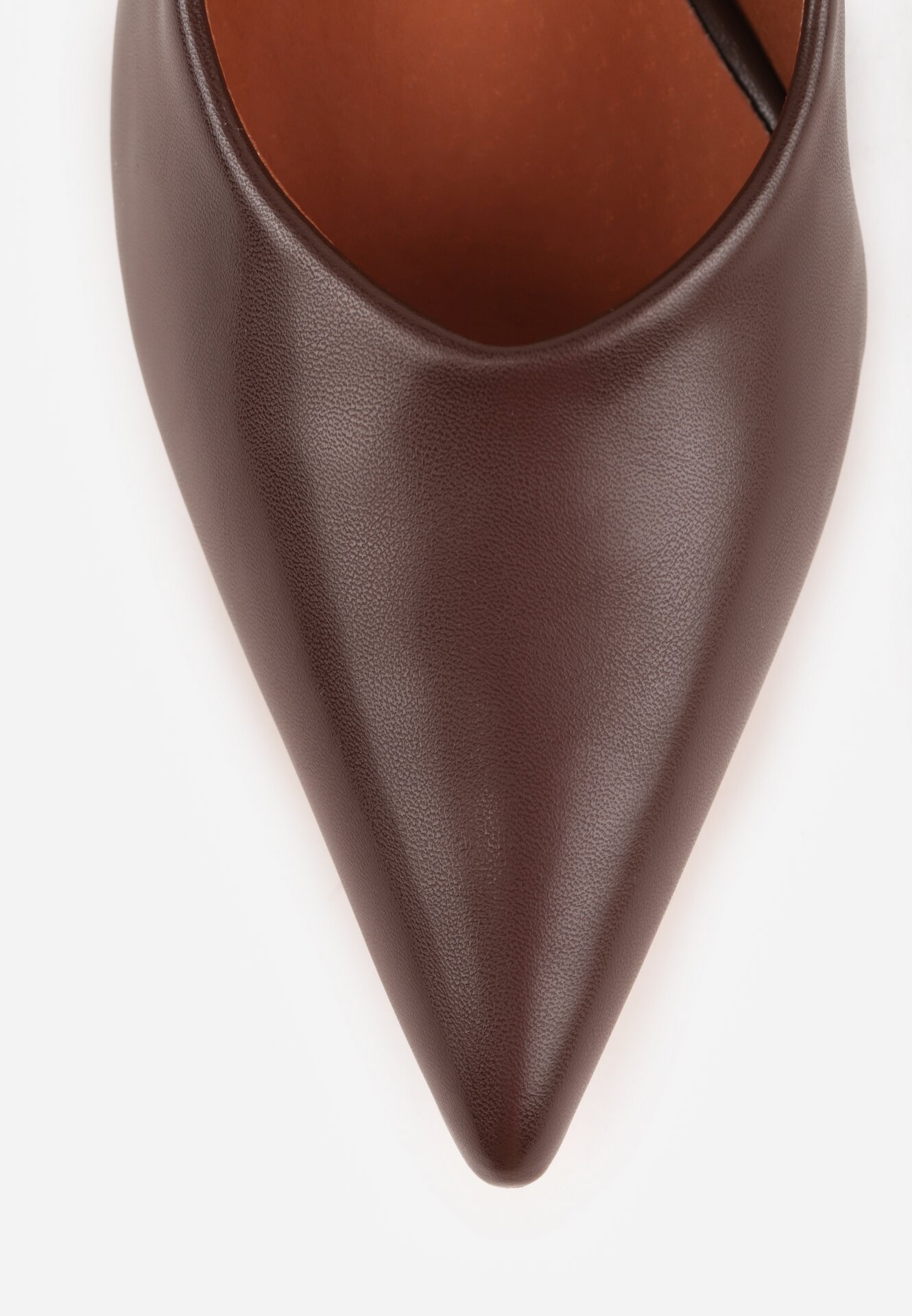 Ciemnobrązowe Czółenka Vices na Kaczuszce z Wkładką ze Skóry Naturalnej Amorrise