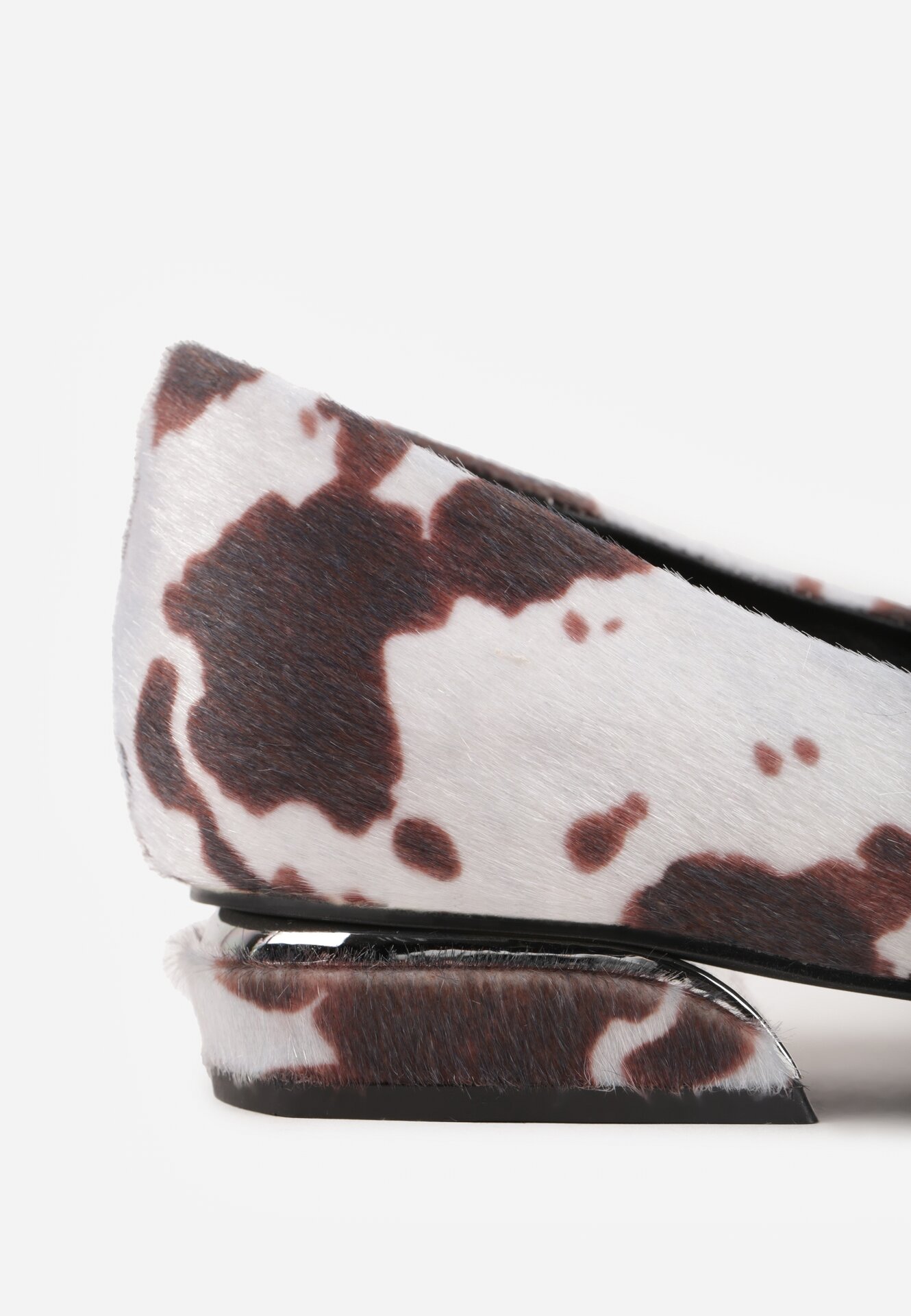 Pantofi cu toc Maro imprimeu stil văcuță