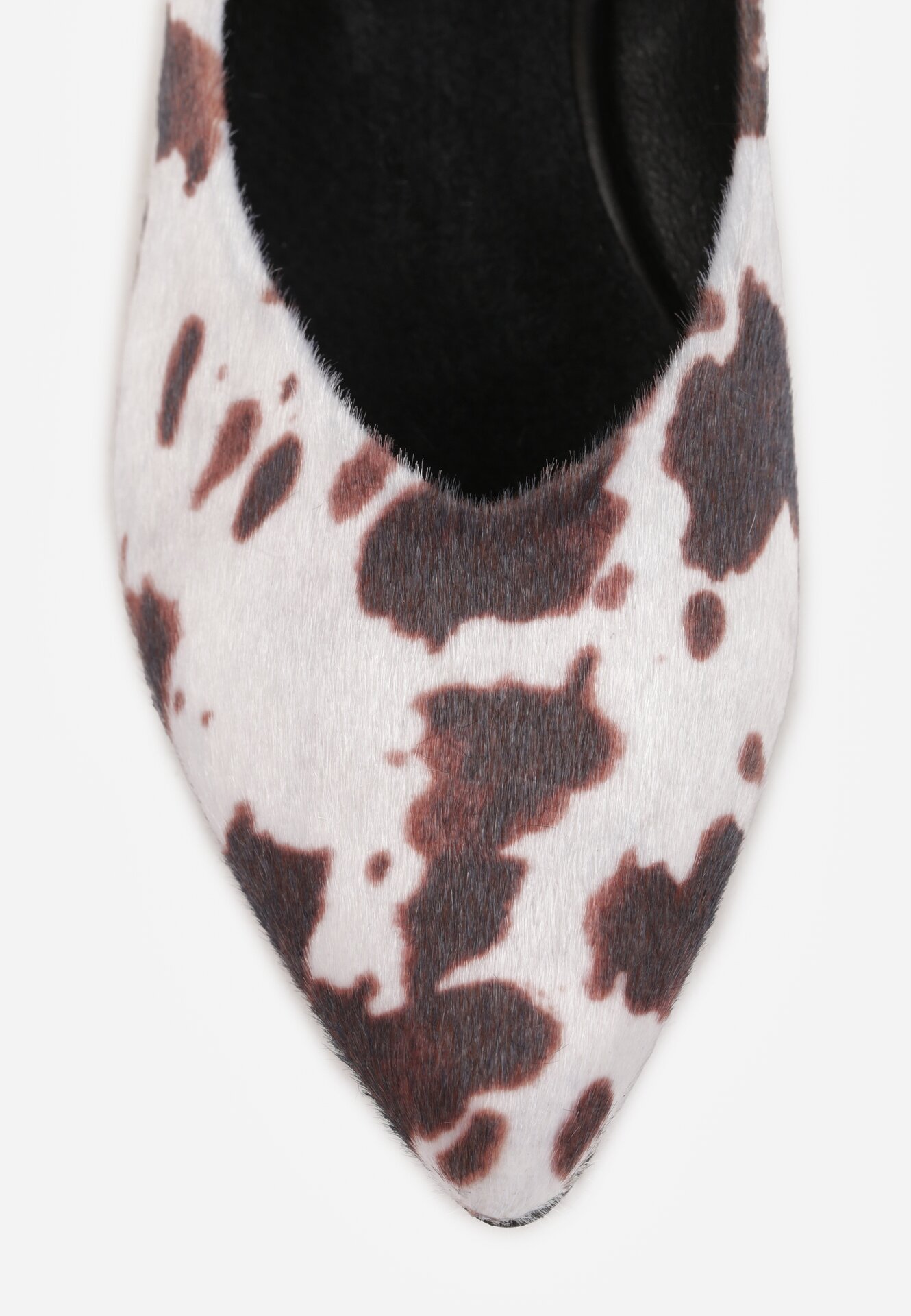 Pantofi cu toc Maro imprimeu stil văcuță