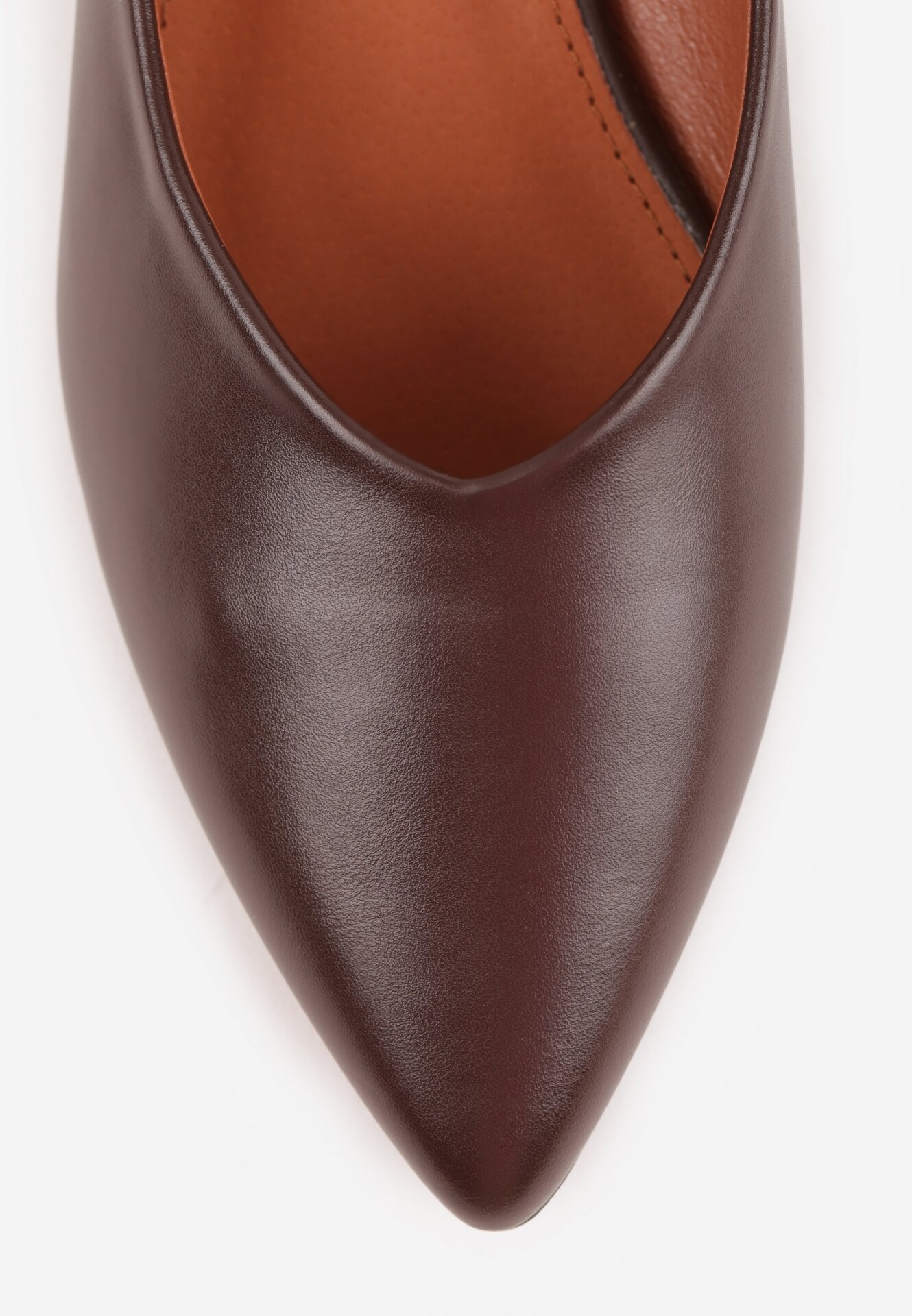 Brązowe Czółenka Vices ze Skórzaną Wkładką Zdobione Metaliczną Aplikacją Daisse