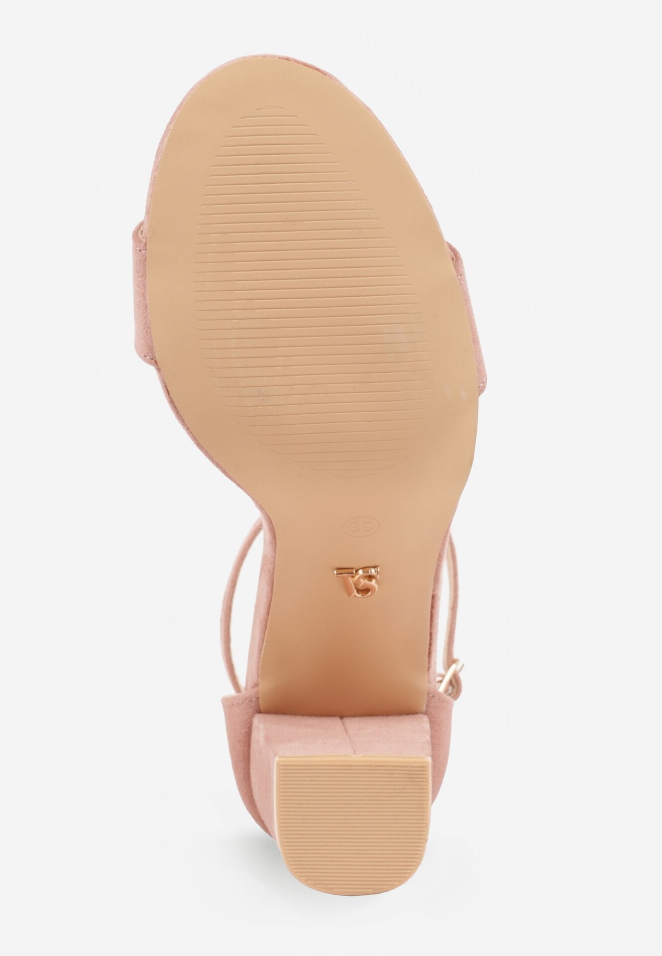 Jasnoróżowe Sandały Vices na Obcasie ze Skórzaną Wkładką Lishiria