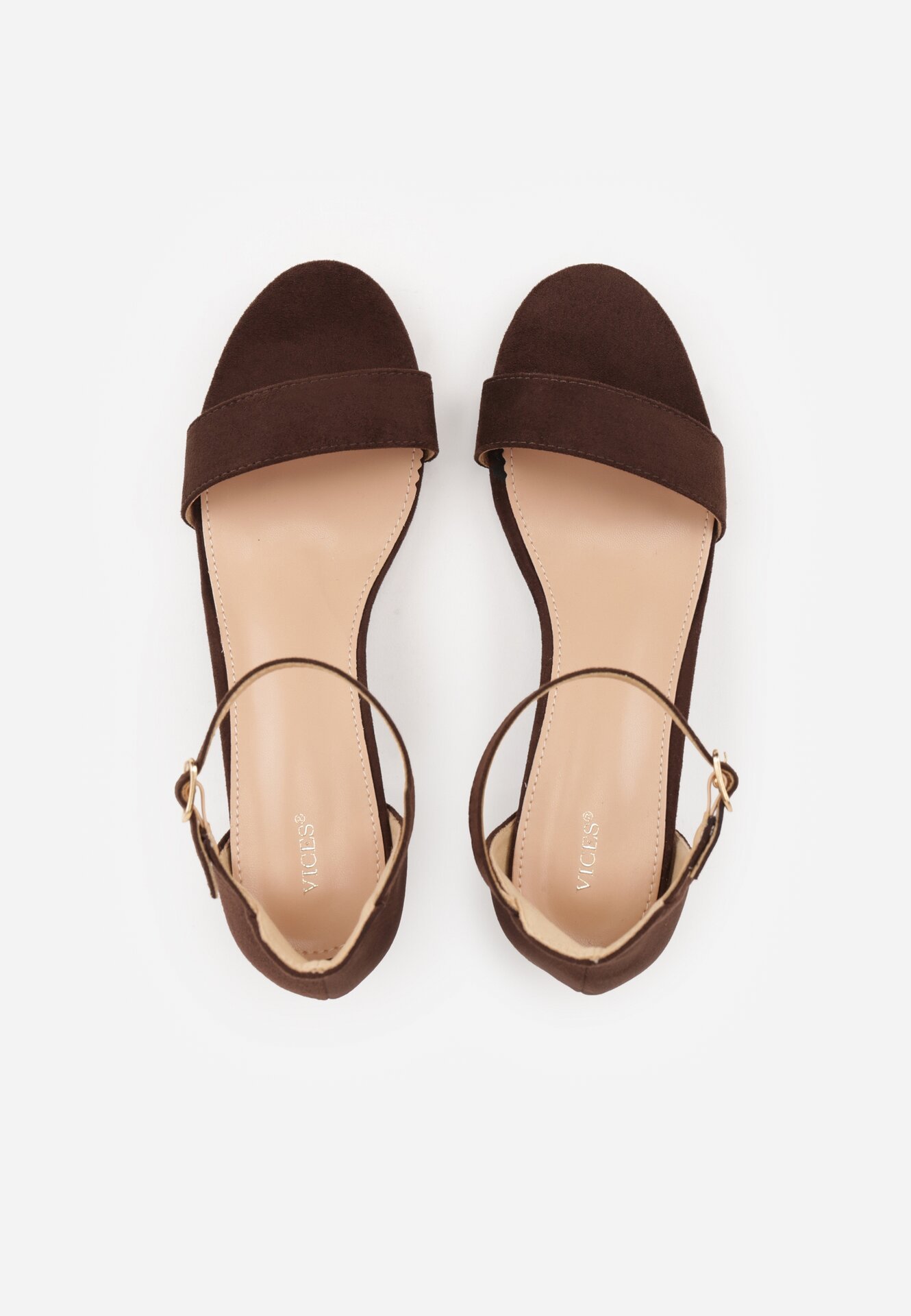 Ciemnobrązowe Sandały Vices na Obcasie w Klasycznym Stylu Jelhiris