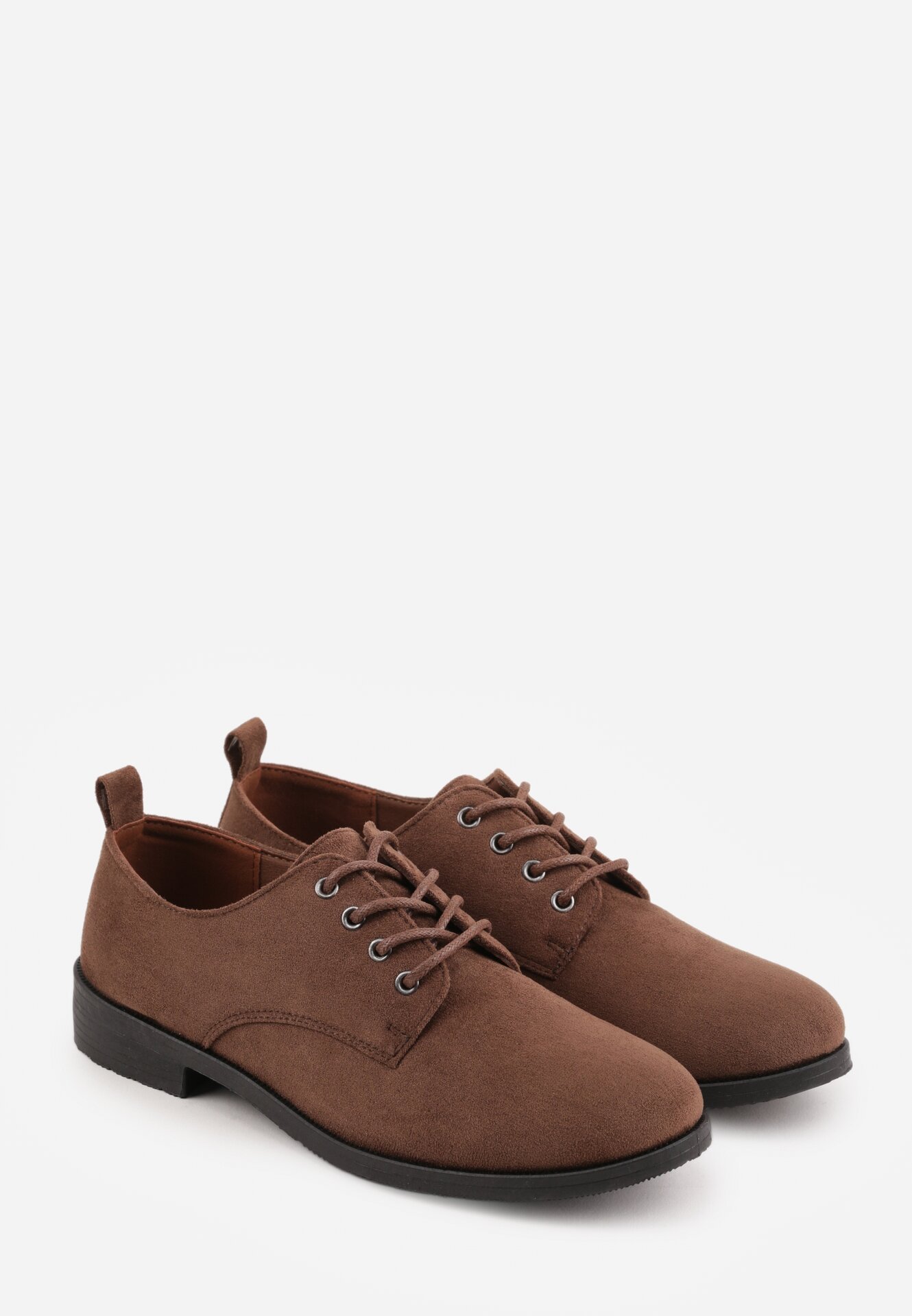 Brązowe Lakierowane Półbuty Oksfordki Yotella